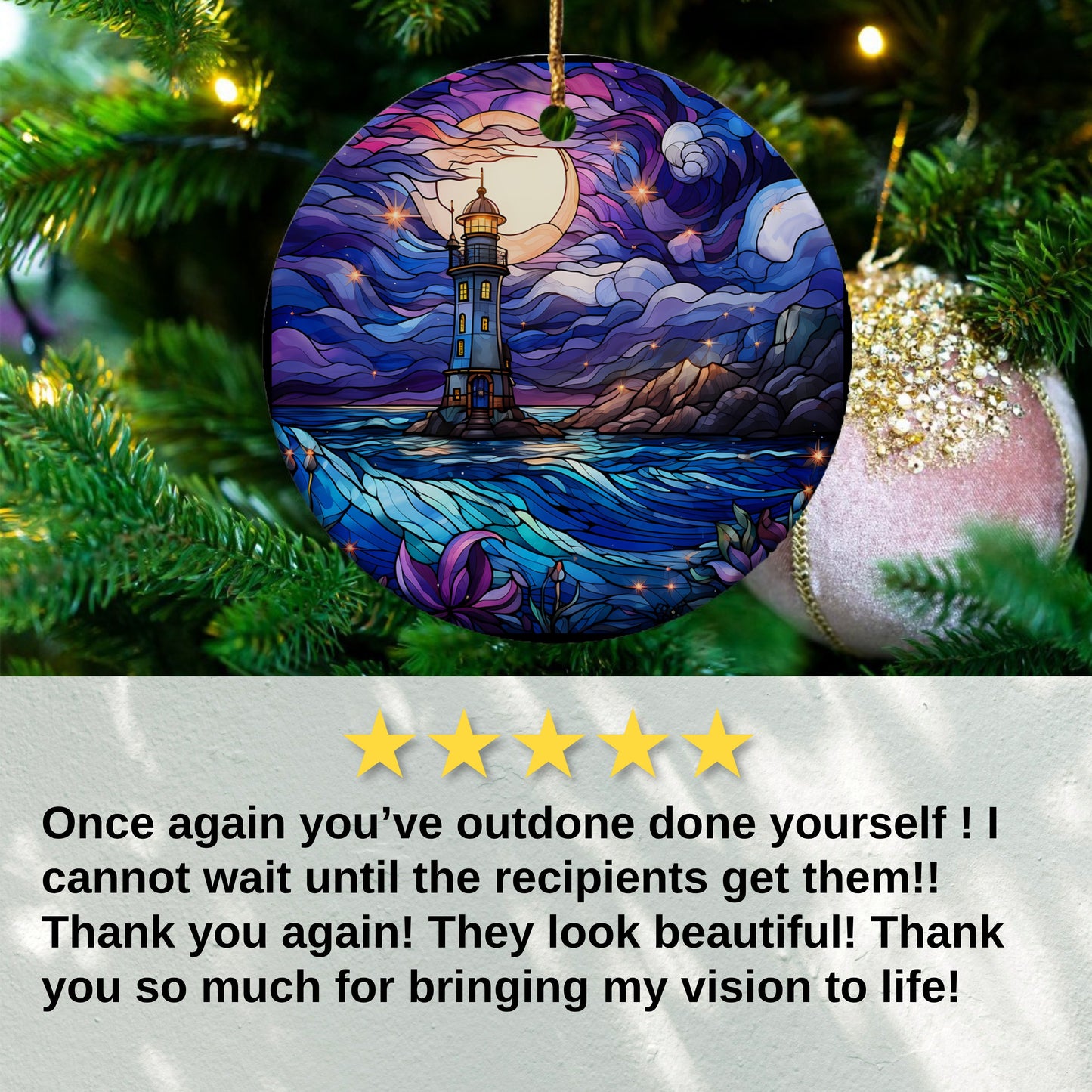 Beautiful Lighthouse Design Hanging Ornament product