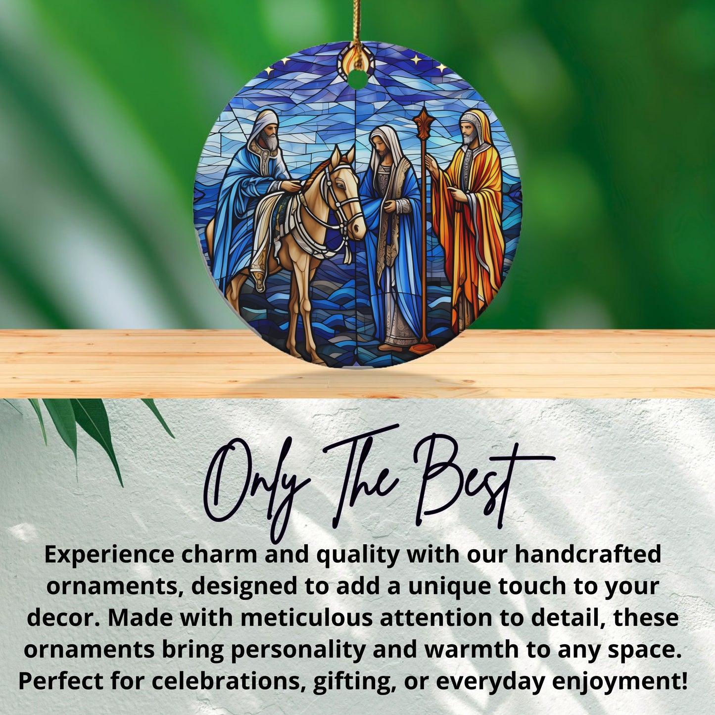 Stained Glass Nativity Scene Christmas Ornament product