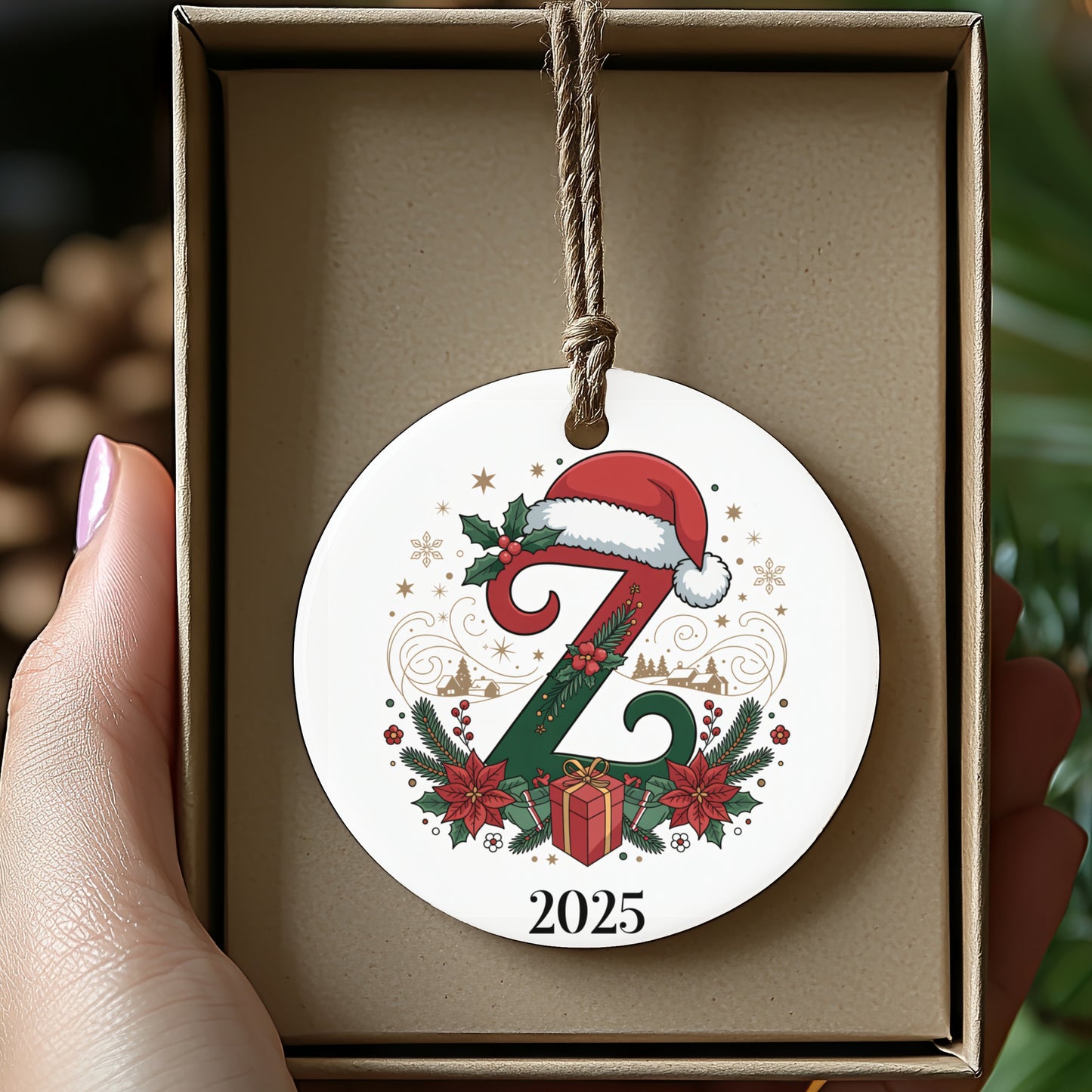 Custom Christmas 2025 Ornament Festive Holiday Decor product type