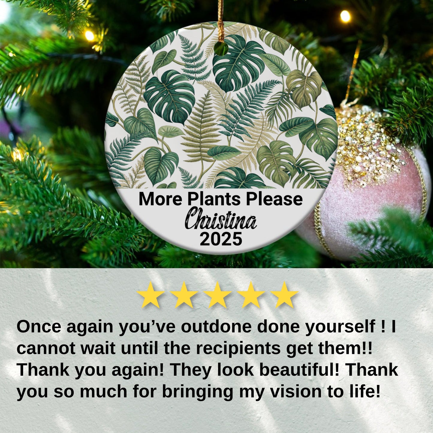 More Plants Please Custom Christmas Ornament product