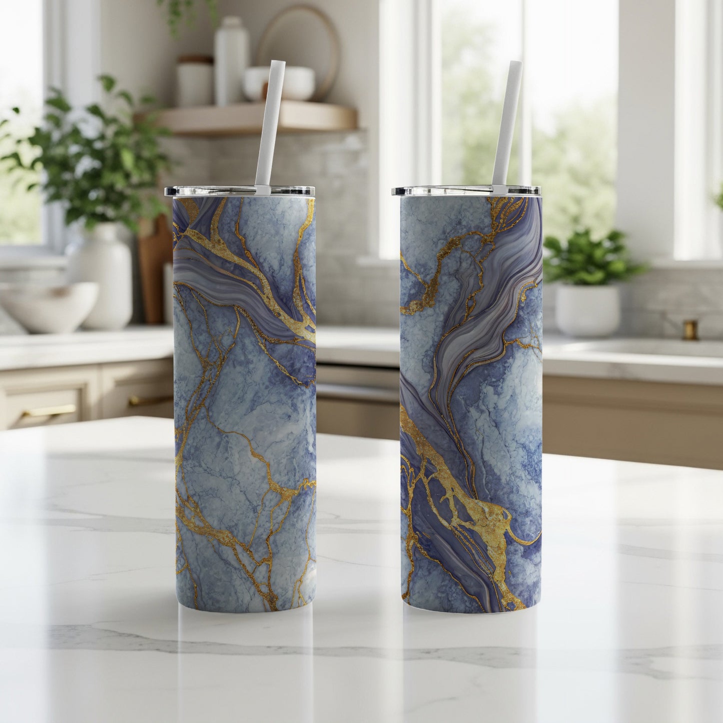 Marble and Gold Veins Insulated Tumbler Product