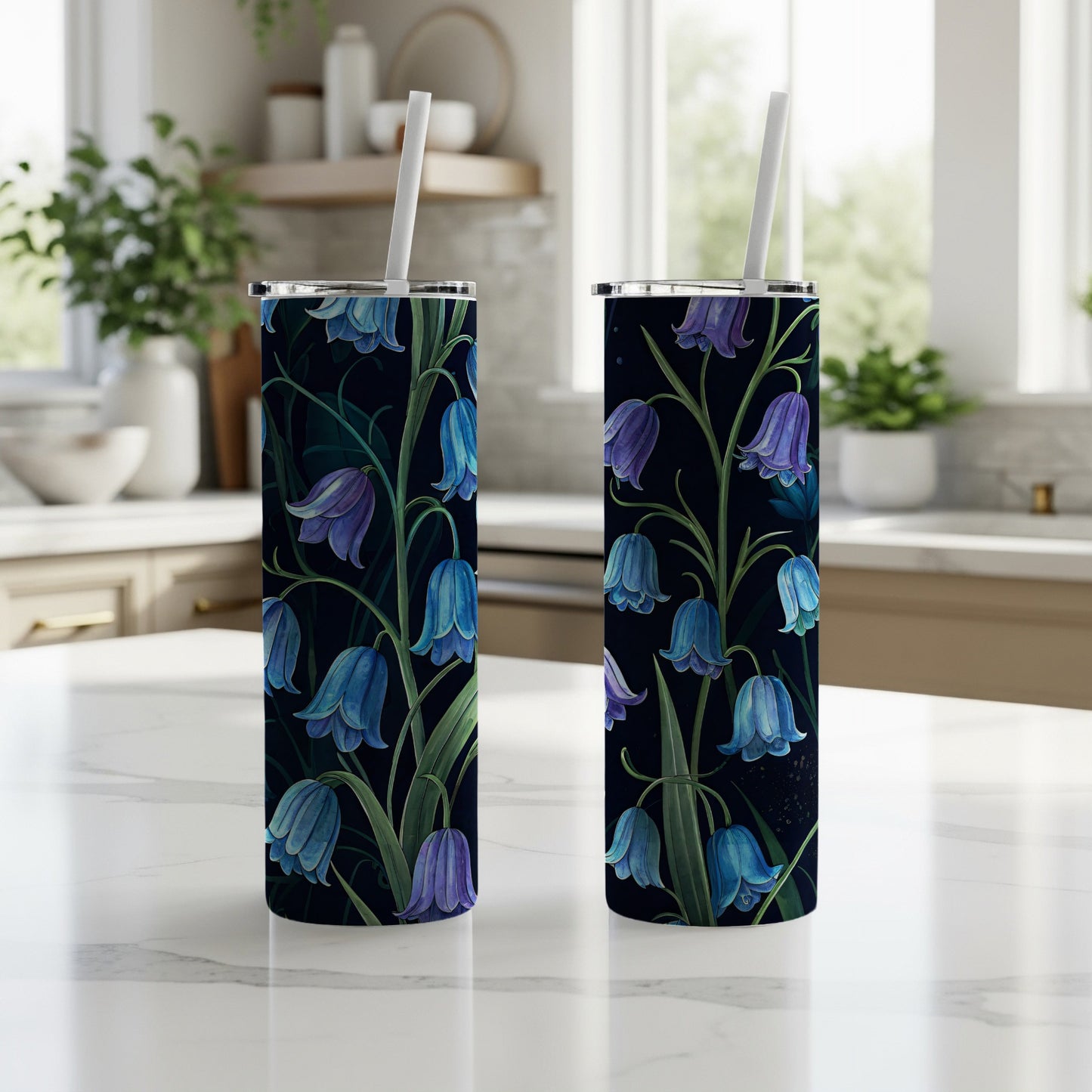 Bluebell Flower Print Insulated Travel Tumbler Product