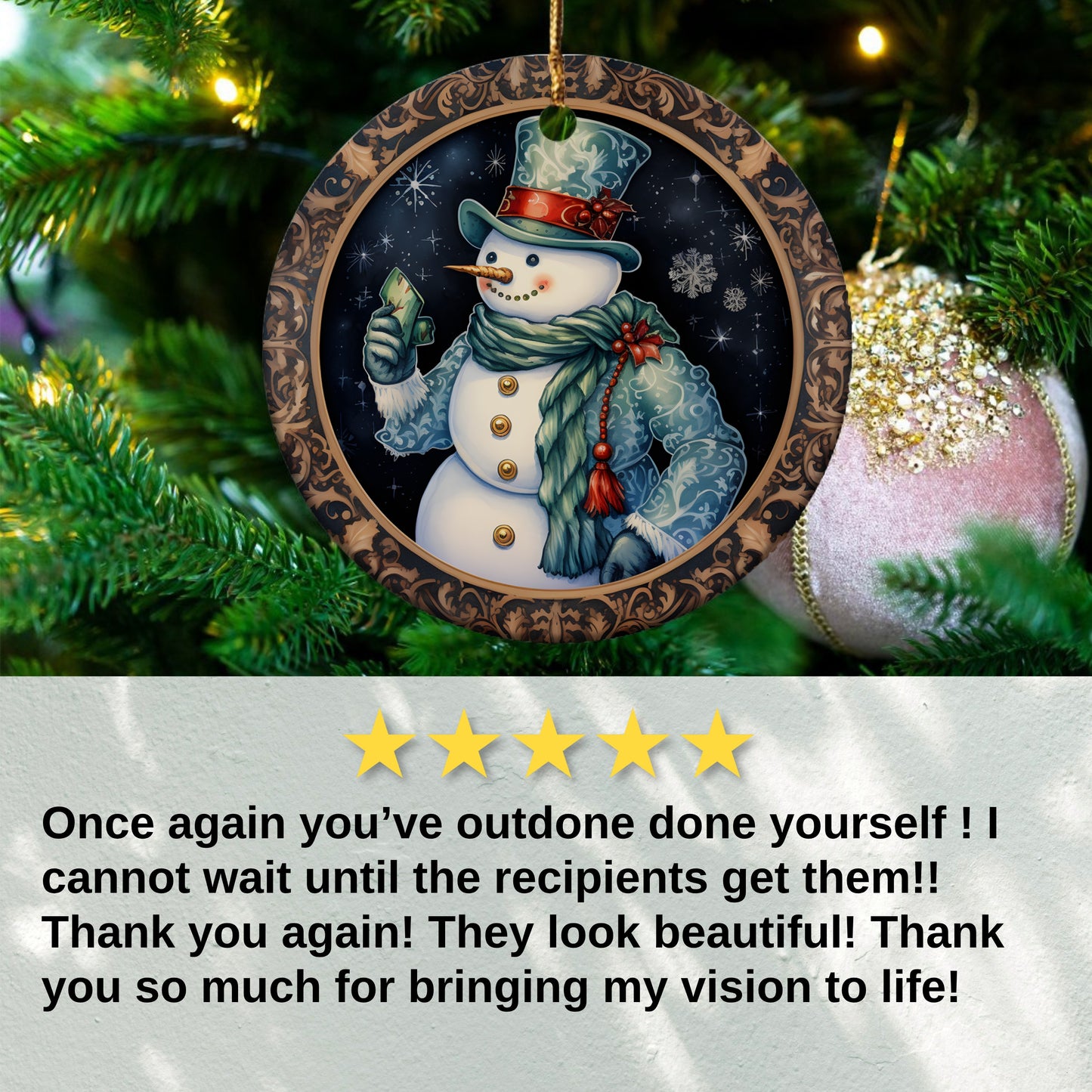 Festive Snowman Christmas Tree Ornament product