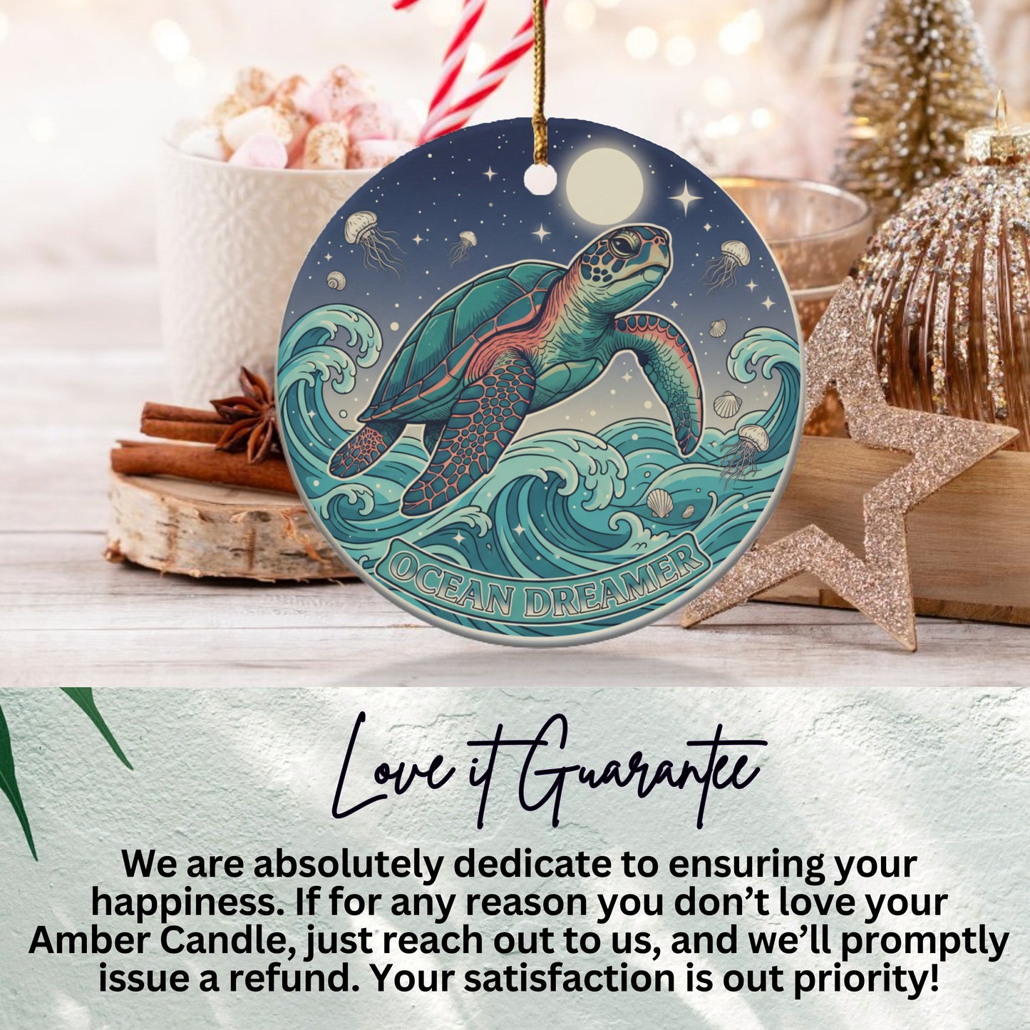 Ocean Dreamers Sea Turtle Round Hanging Ornament product