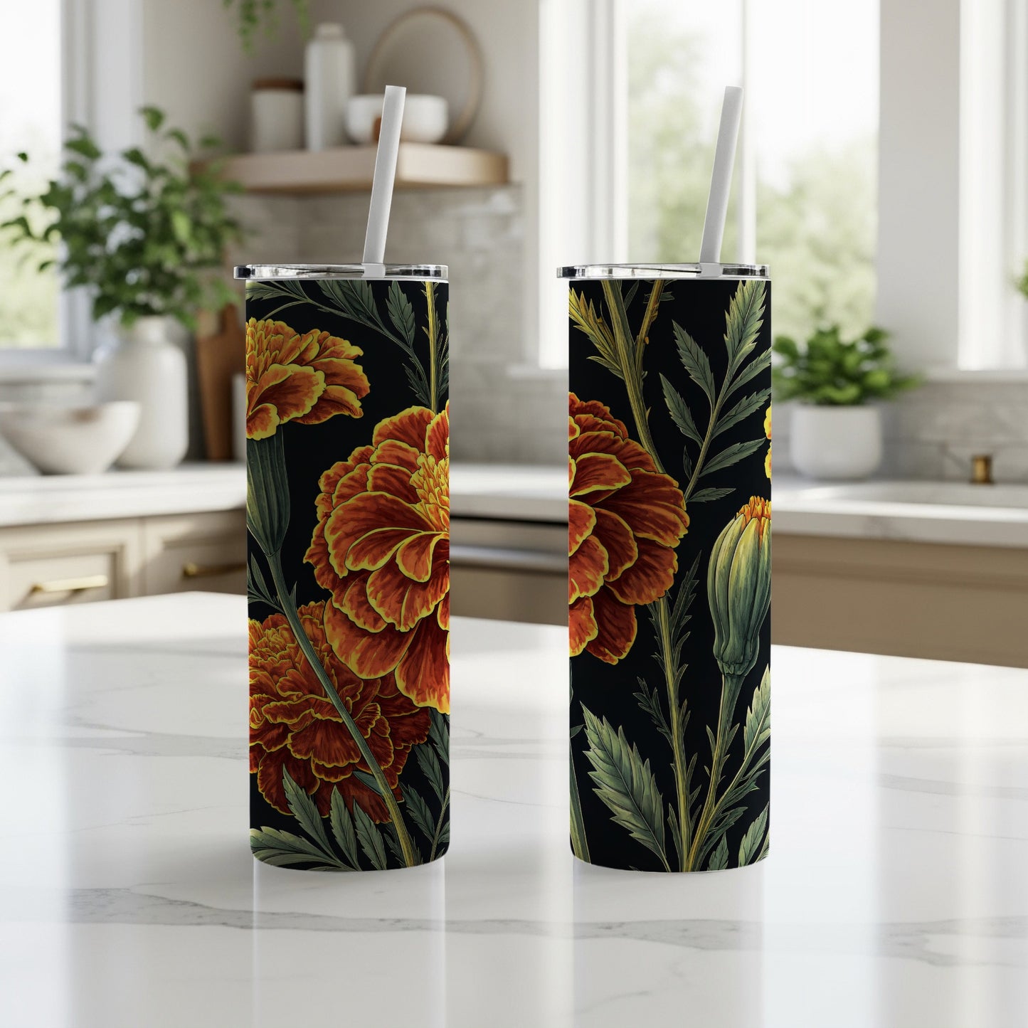 Botanical Floral Design Tall Drink Tumbler for Stylish Use