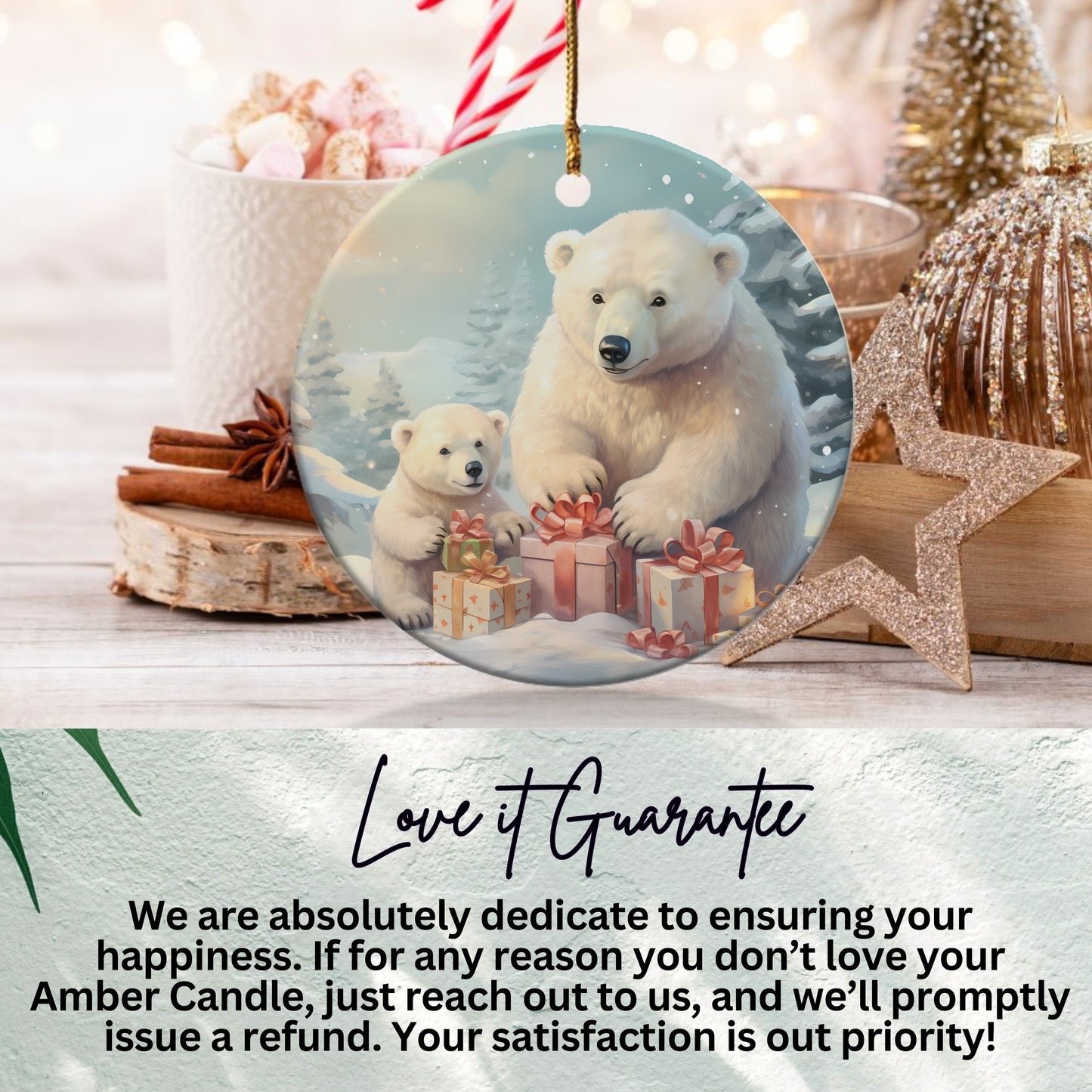 Adorable Polar Bears Christmas Ornament product type