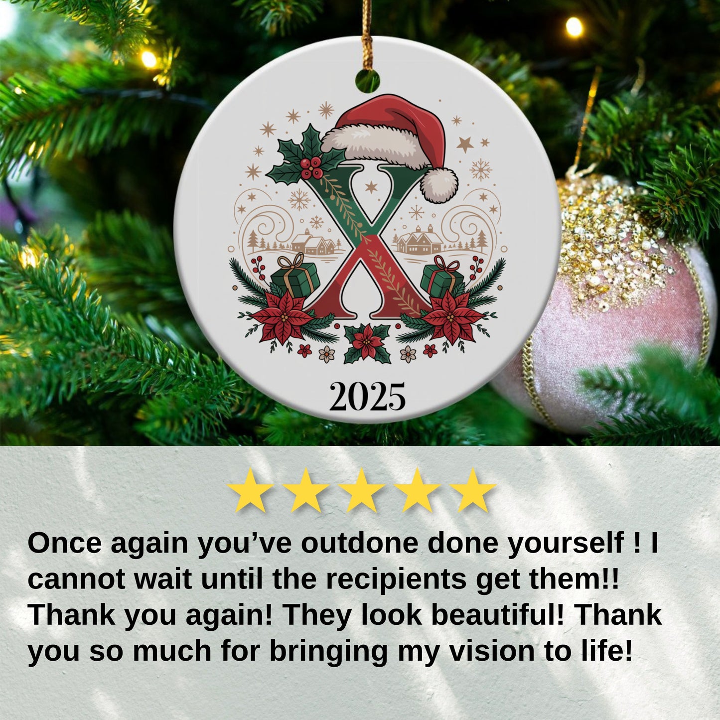 Personalized 2025 Ornament for Holiday Decorations product type