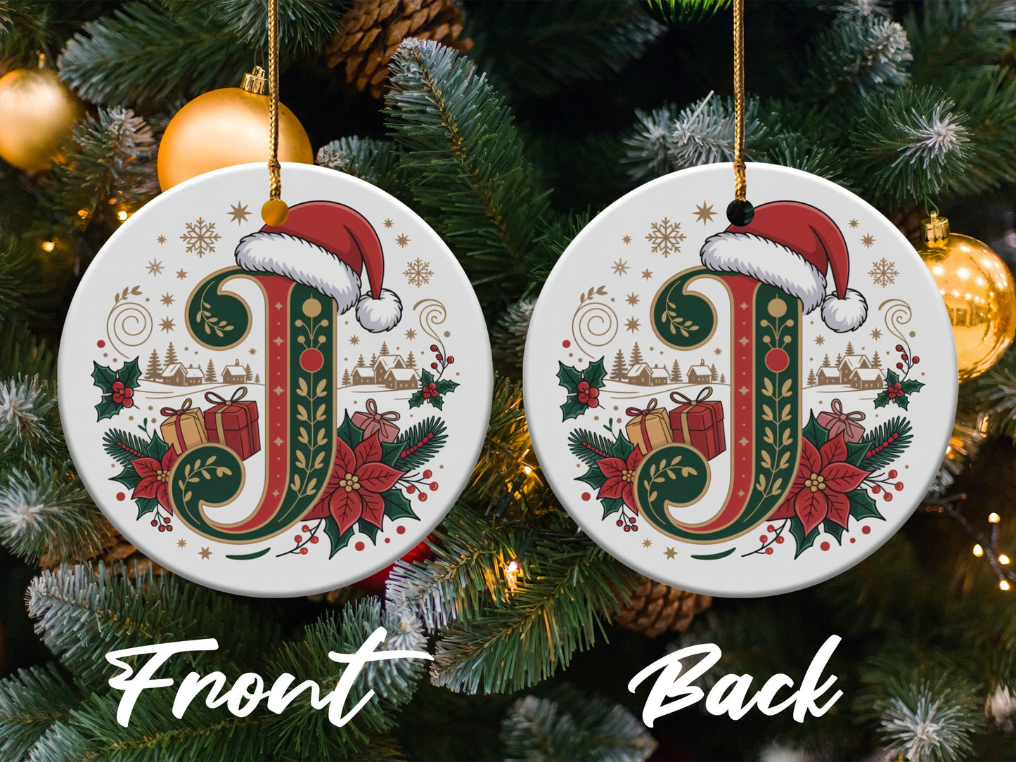 Personalized Christmas Initial Ornament Holiday Product