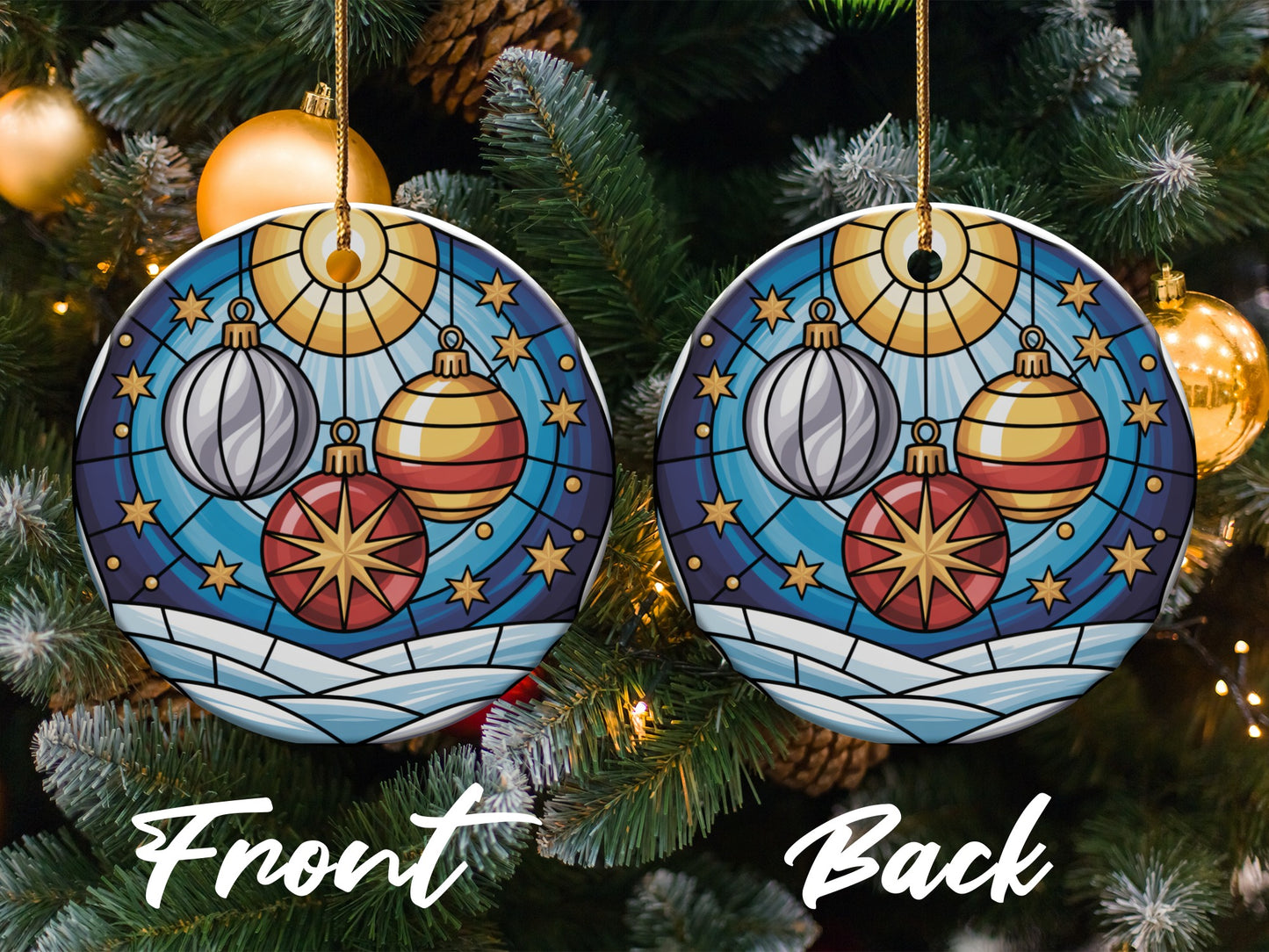 Colorful Christmas Ornaments Round Hanging product