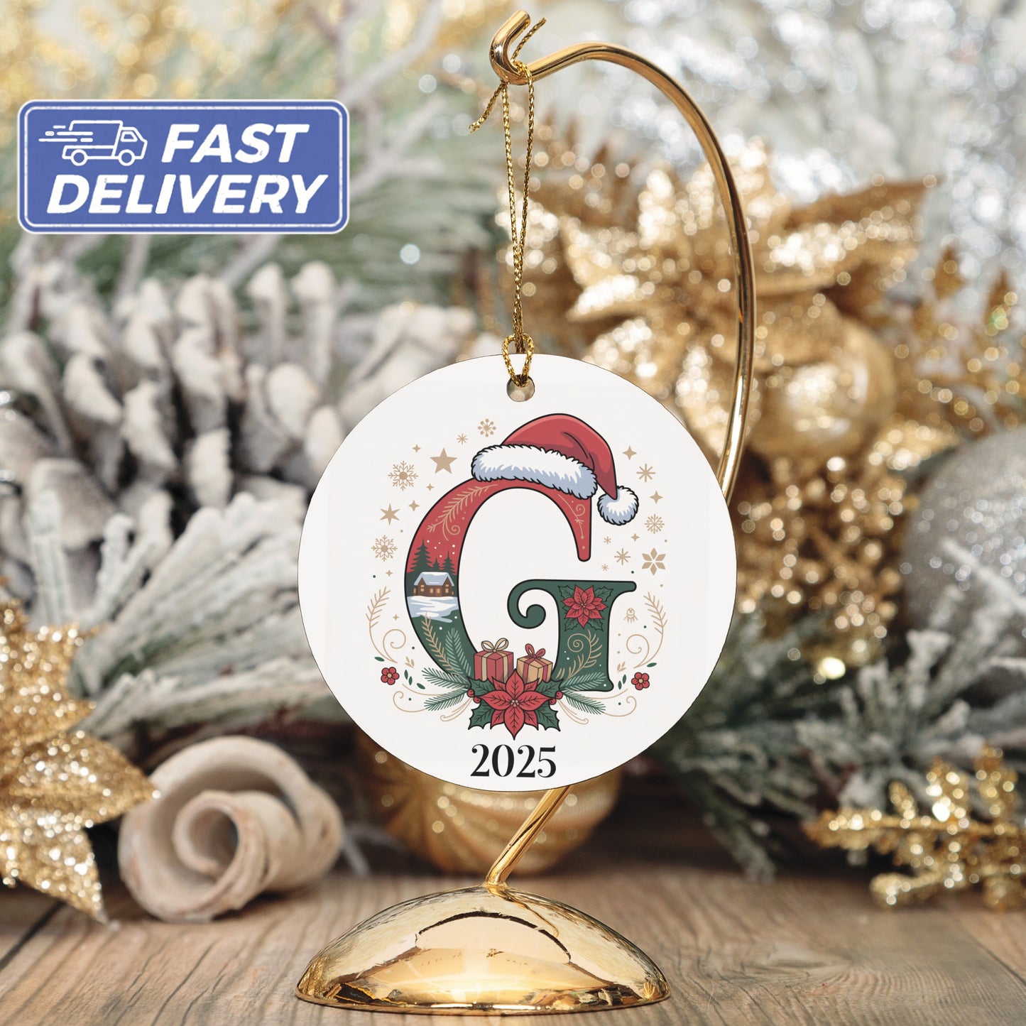 Personalized Initial Christmas Ornament 2025 product