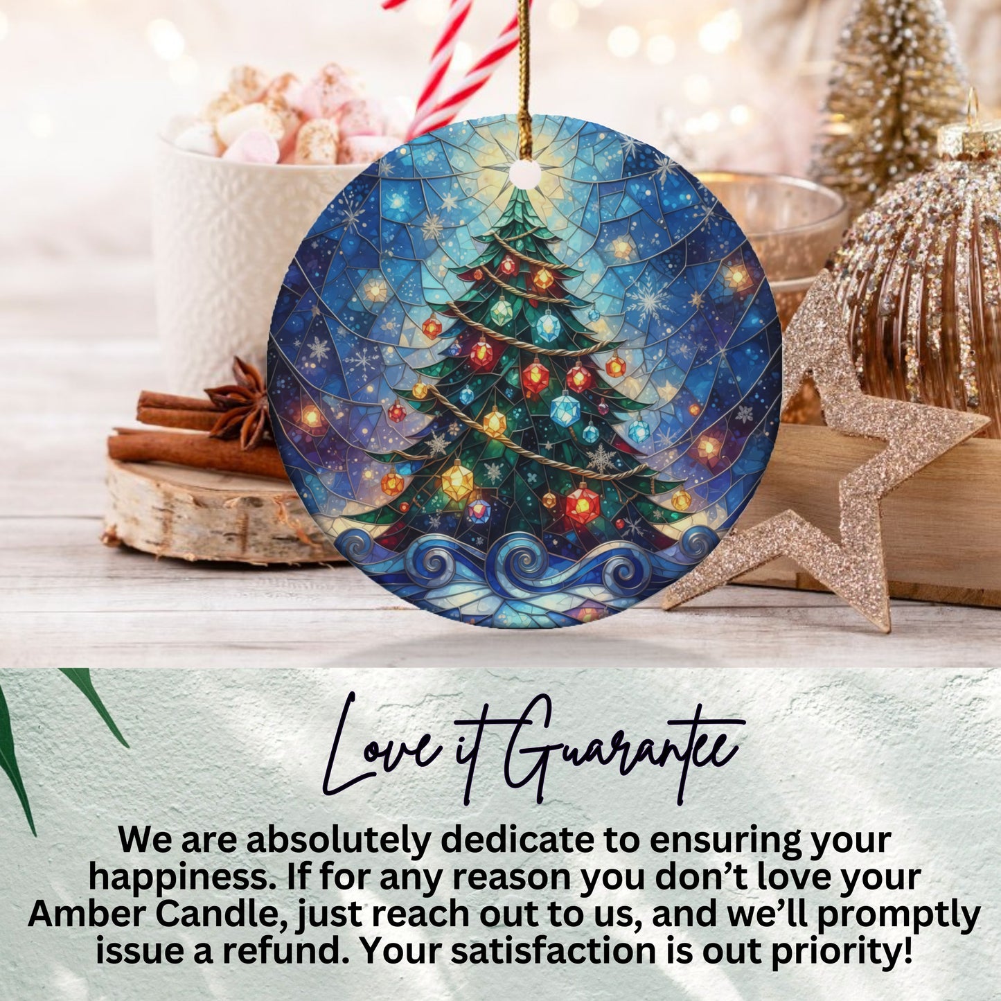 Christmas Tree Design Round Hanging Ornament product