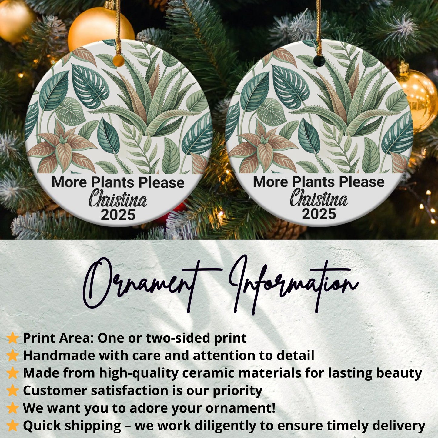 More Plants Please Personalized Ornament product