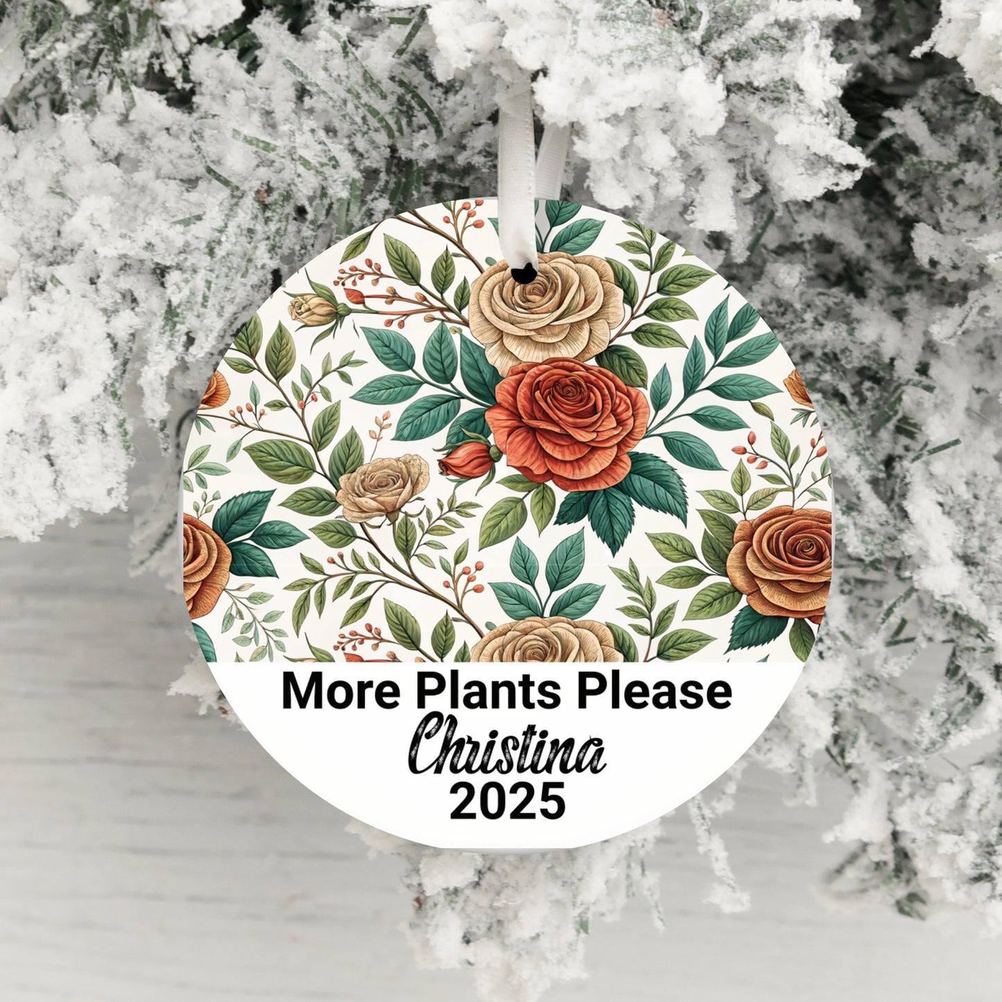 Personalized More Plants Please Floral Ornament product type
