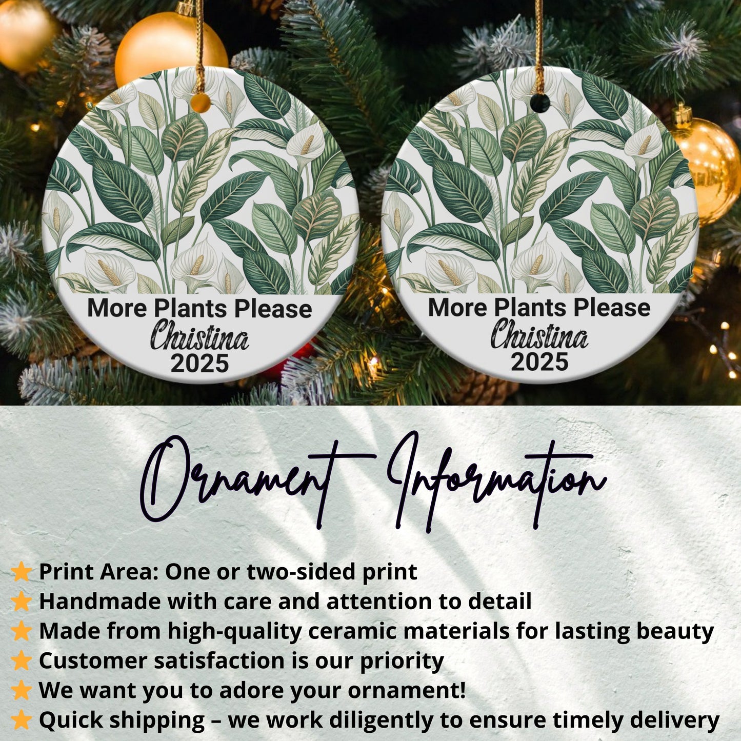 More Plants Please Custom Ornament product