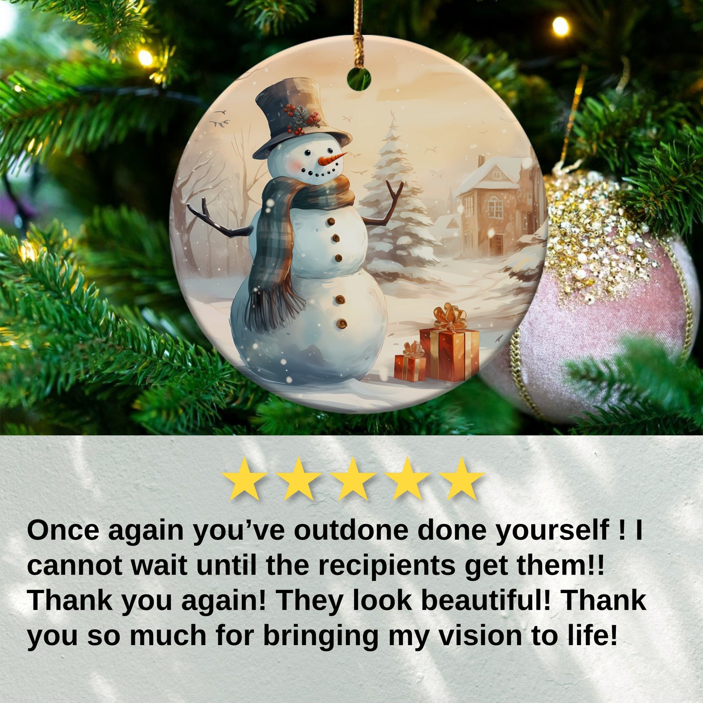 Festive Snowman Christmas Ornament product type