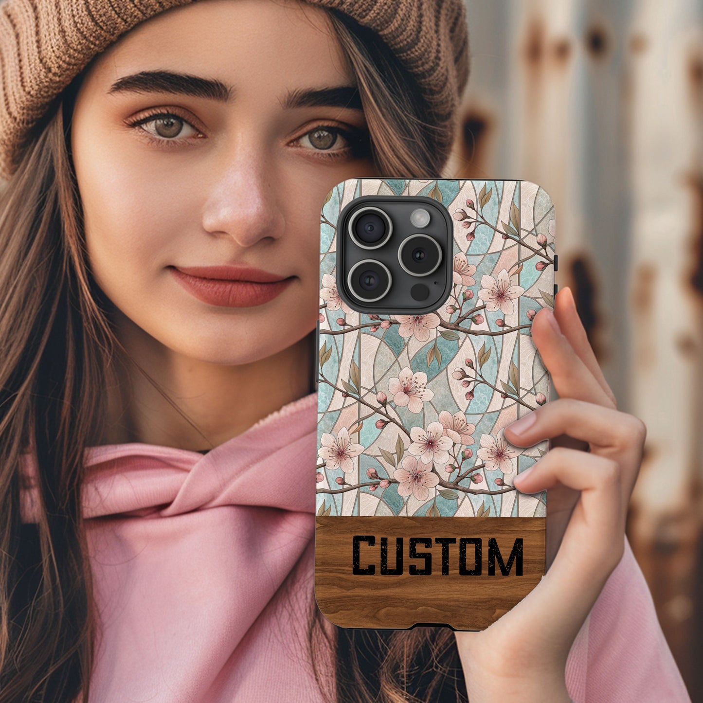 Custom Floral Cherry Blossom Design Phone Case