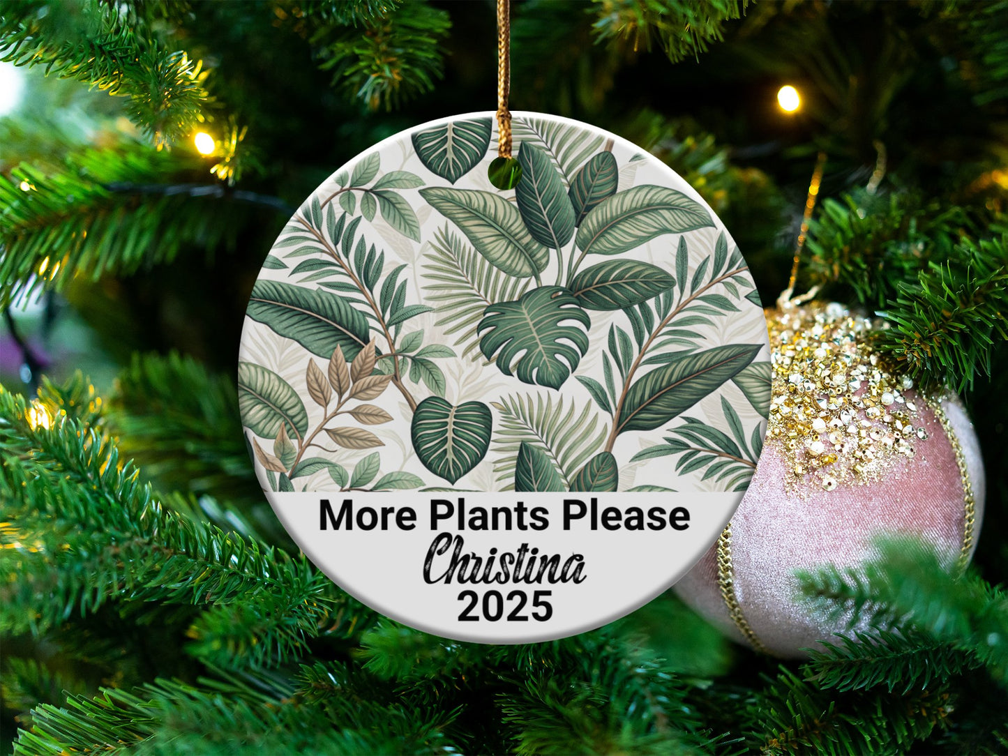 More Plants Please Customizable Christmas Ornament product type