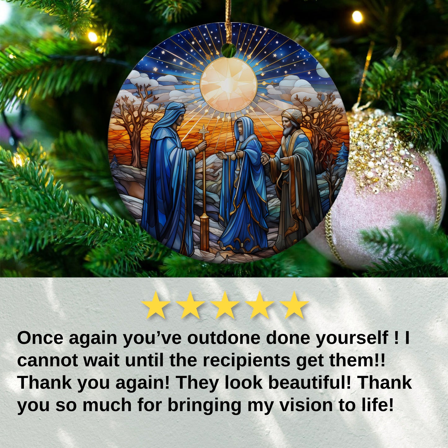 Beautiful Nativity Scene Ornament Christmas product