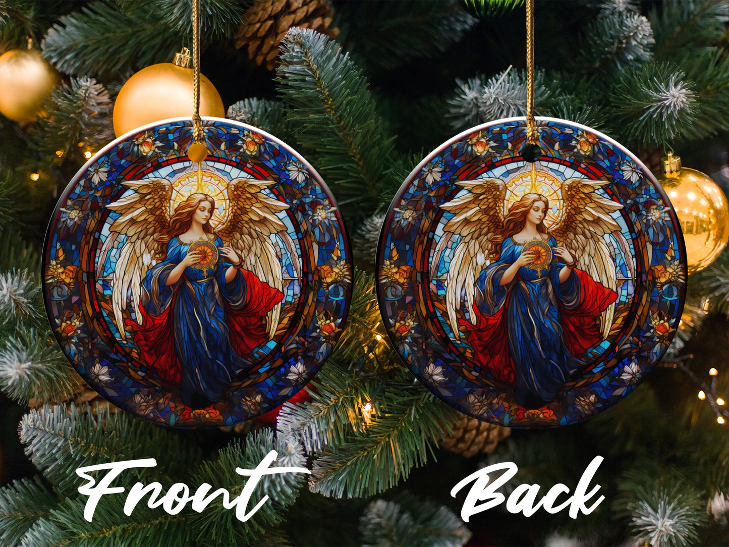 Religious Christmas Angel Ornament Double-Sided product