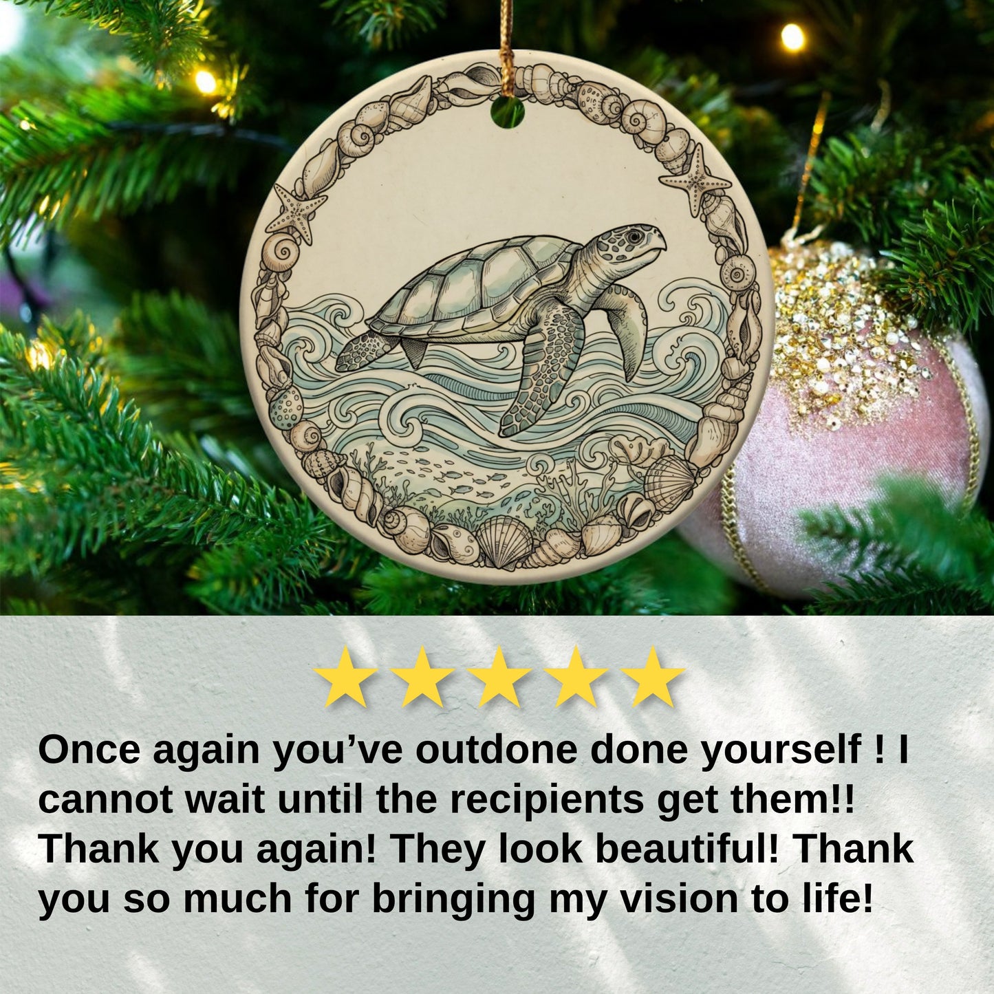 Sea Turtle Christmas Tree Ornament Unique Gift product