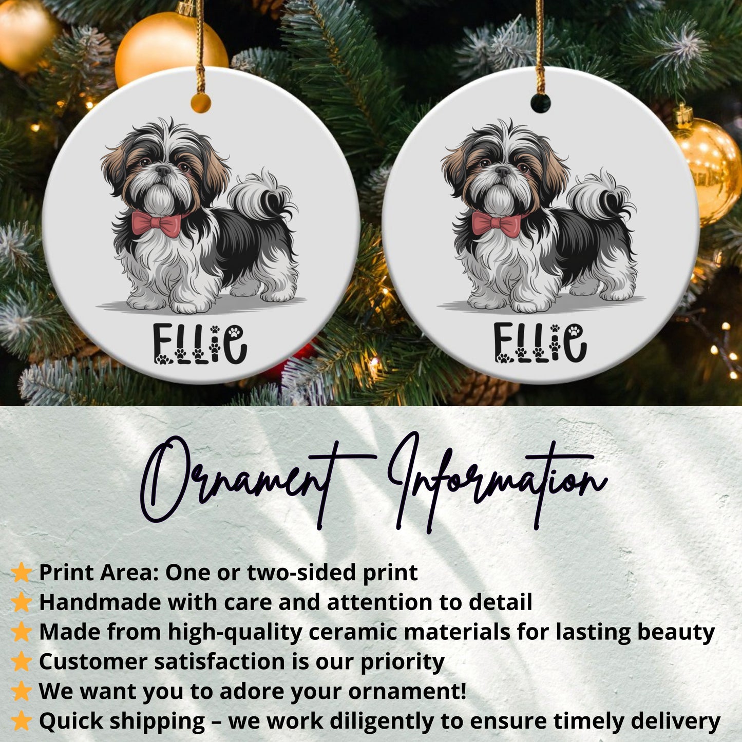 Adorable Dog Personalized Christmas Ornament product