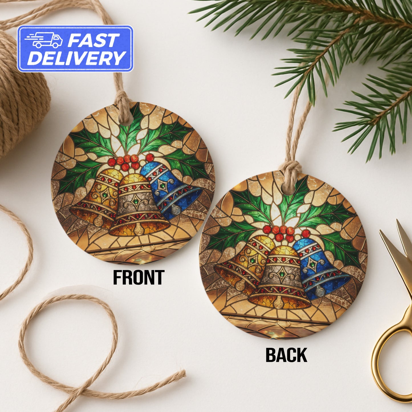 Vintage Christmas Bells Hanging Ornament product