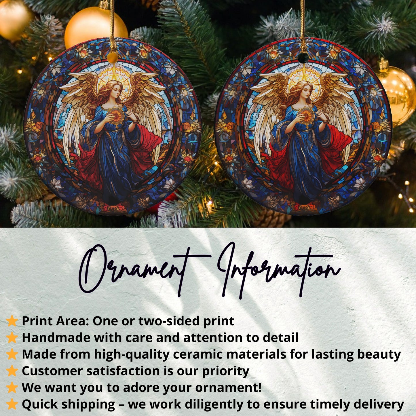 Beautiful Holiday Angel Ceramic Ornament product