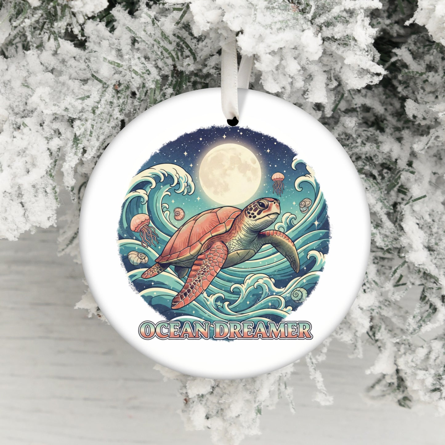 Ocean Dreamer Turtle Moon Ornament product type
