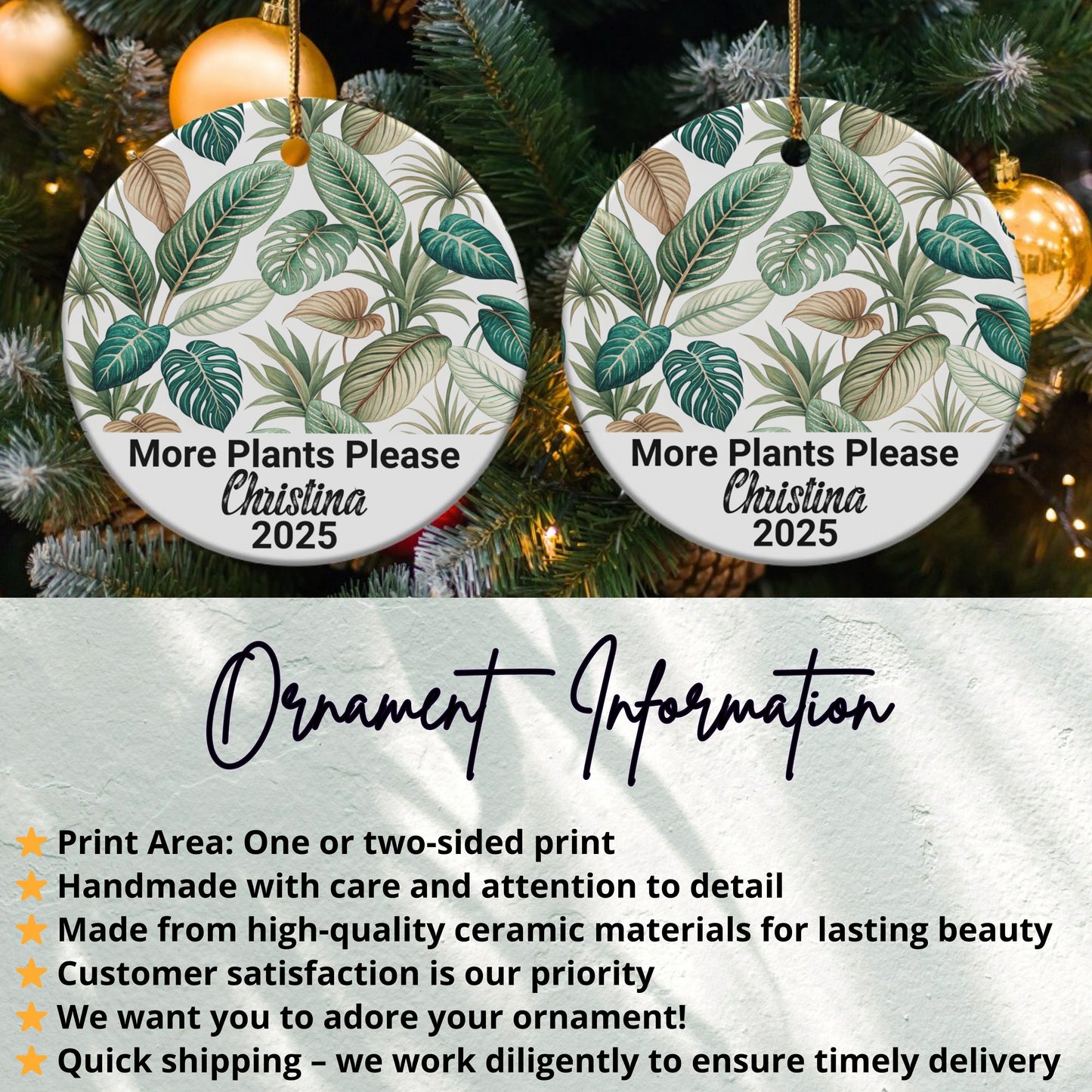 Personalized More Plants Please Ornament product