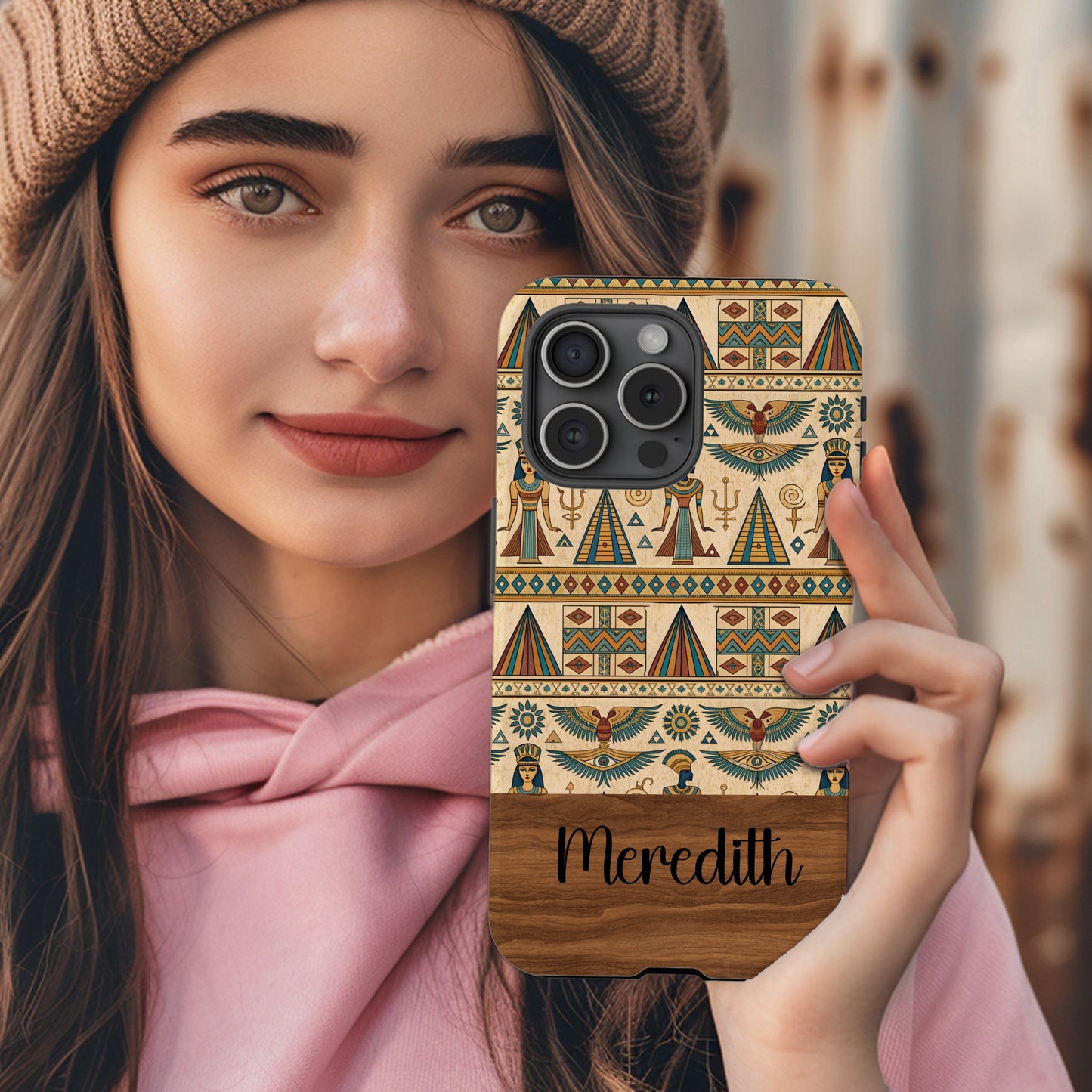 Ancient Egypt Art Pattern Design on a Custom Phone Case - Walk Greener