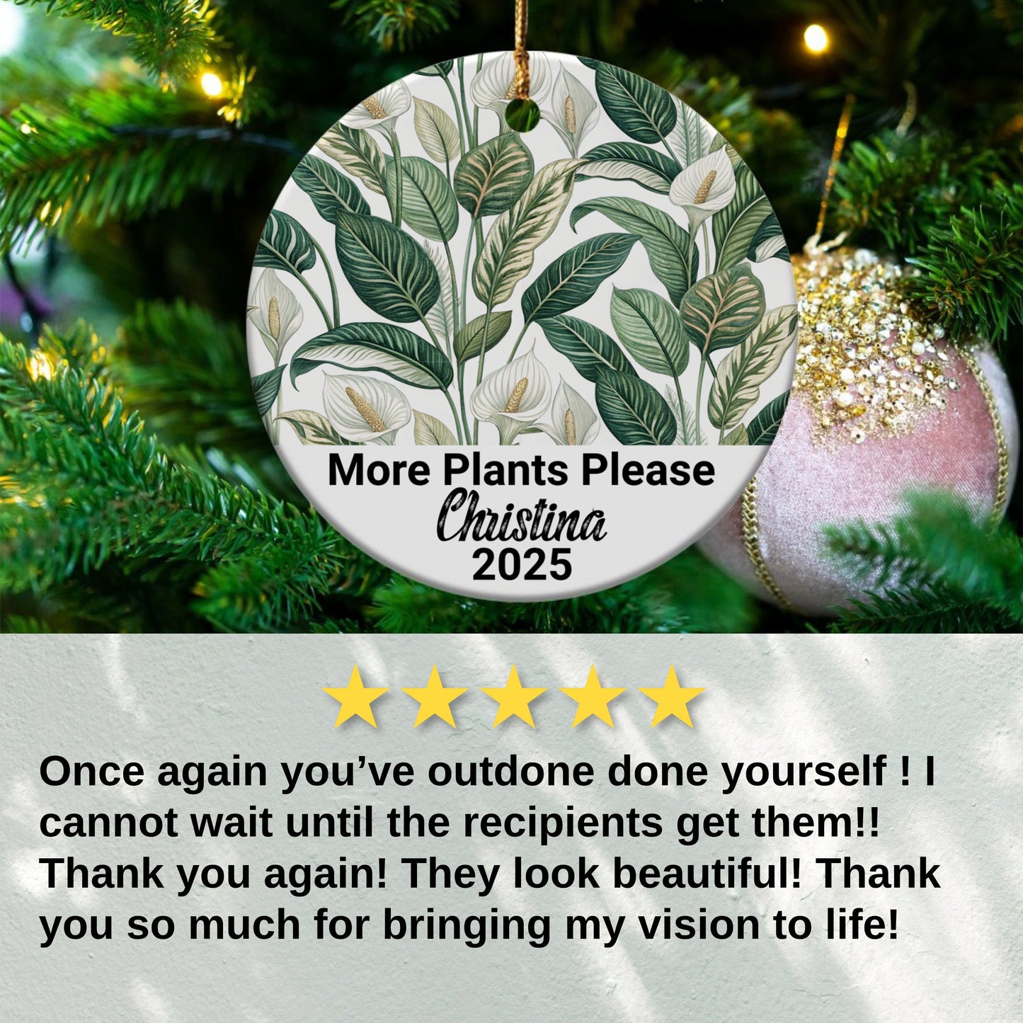 More Plants Please Personalized Ornament product