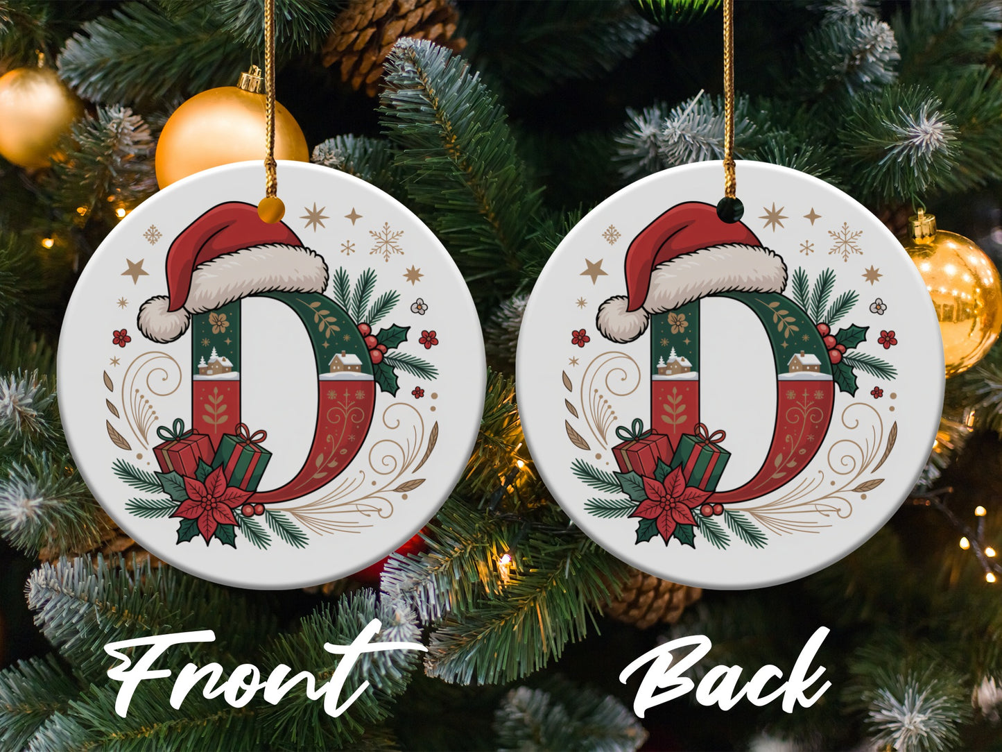 Festive Personalized Initial Ornament Perfect Holiday Product