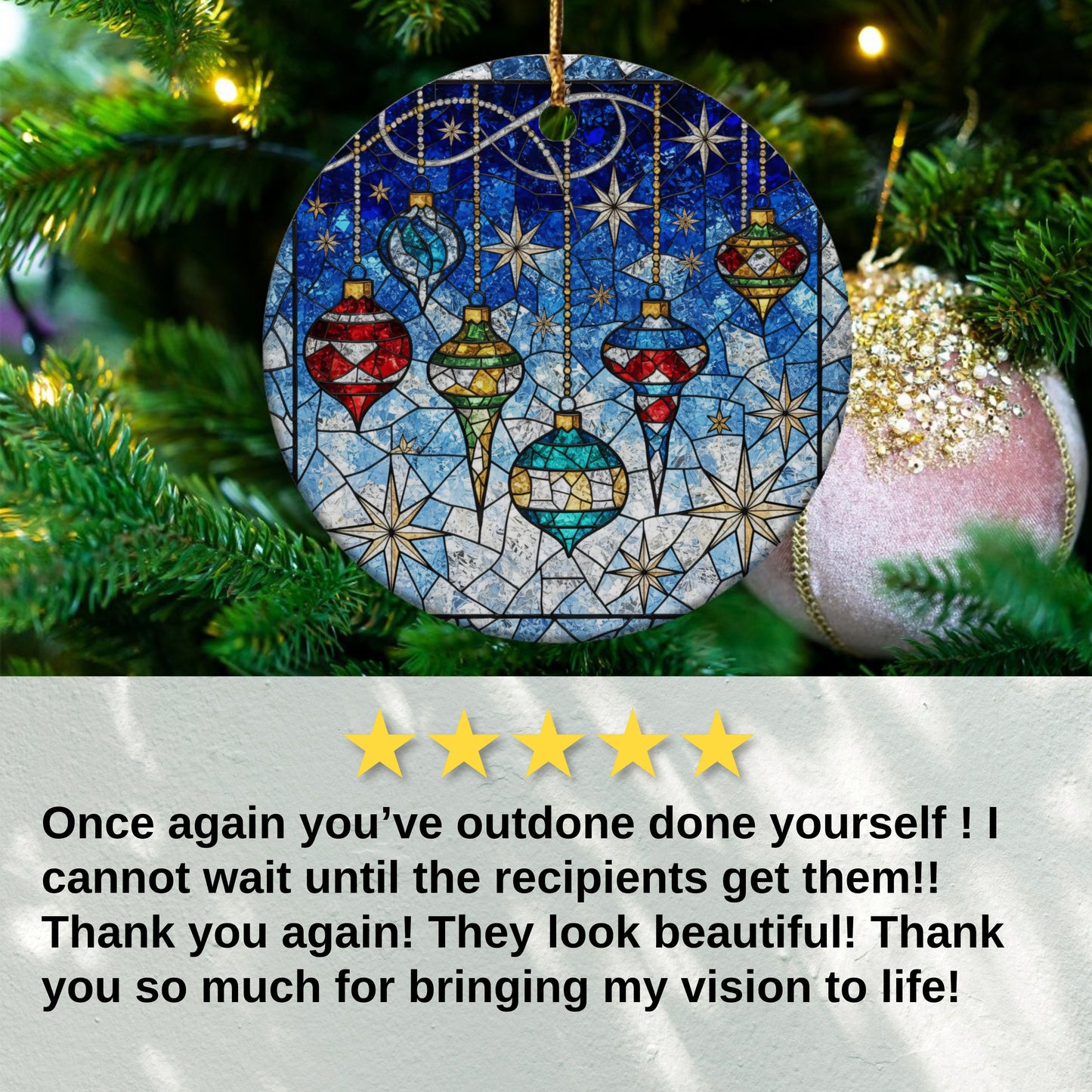 Stained Glass Hanging Christmas Ornaments product type