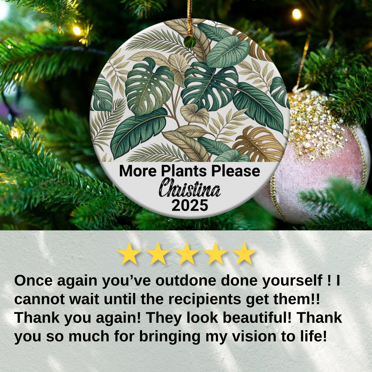 Custom More Plants Please 2025 Ornament product type