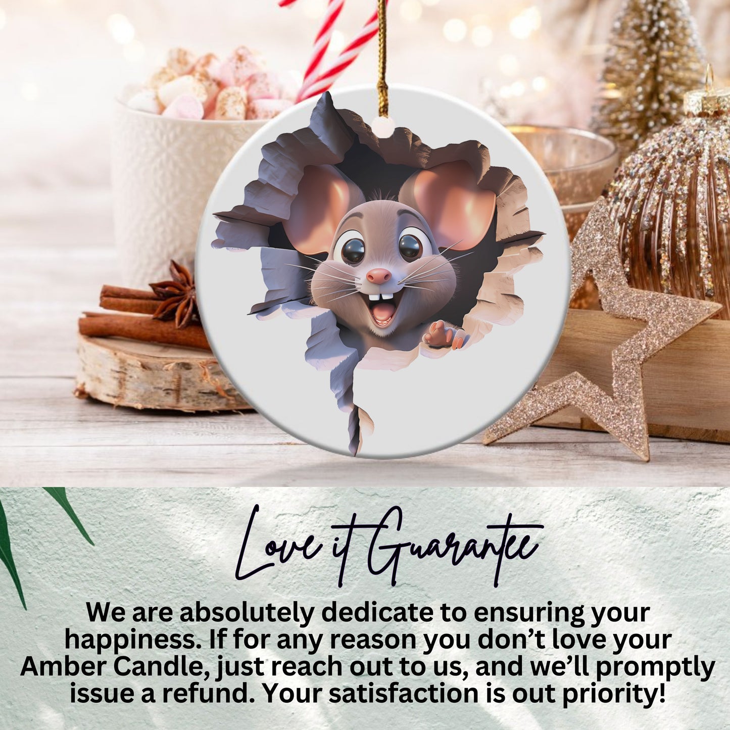 Christmas Tree Ornament with Cute Mouse product