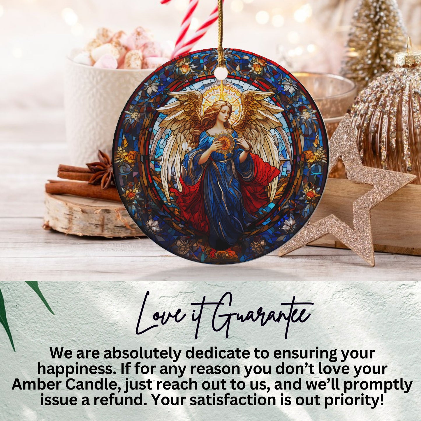 Stunning Religious Angel Glass Ornament product