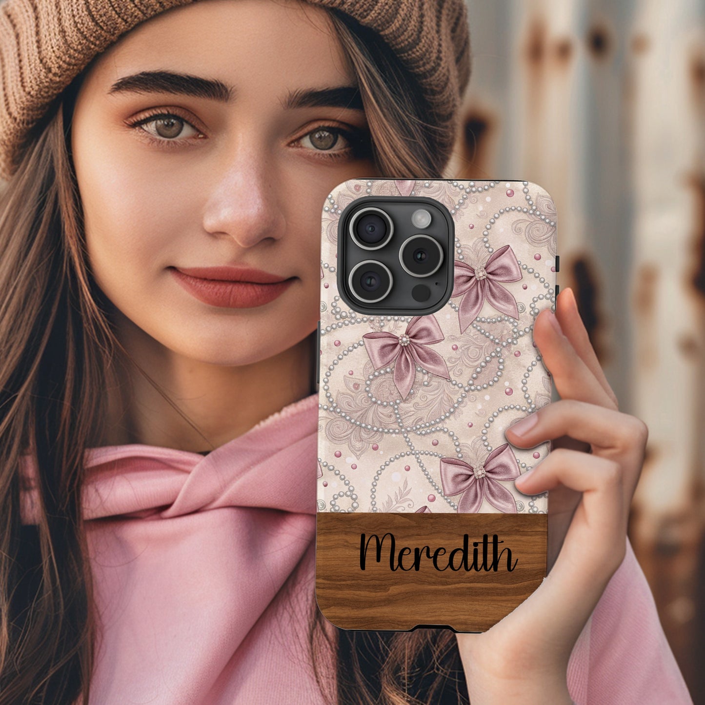 Personalized Phone Case with Elegant Bow Design