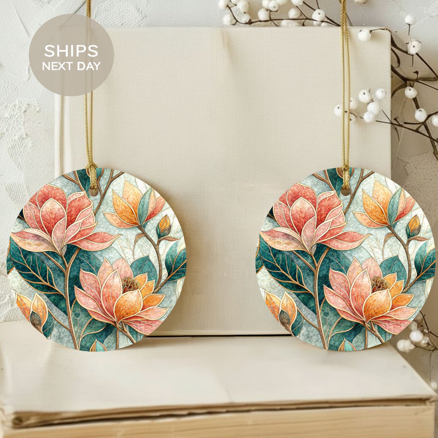 Floral Pattern Decorative Hanging Ornament Set