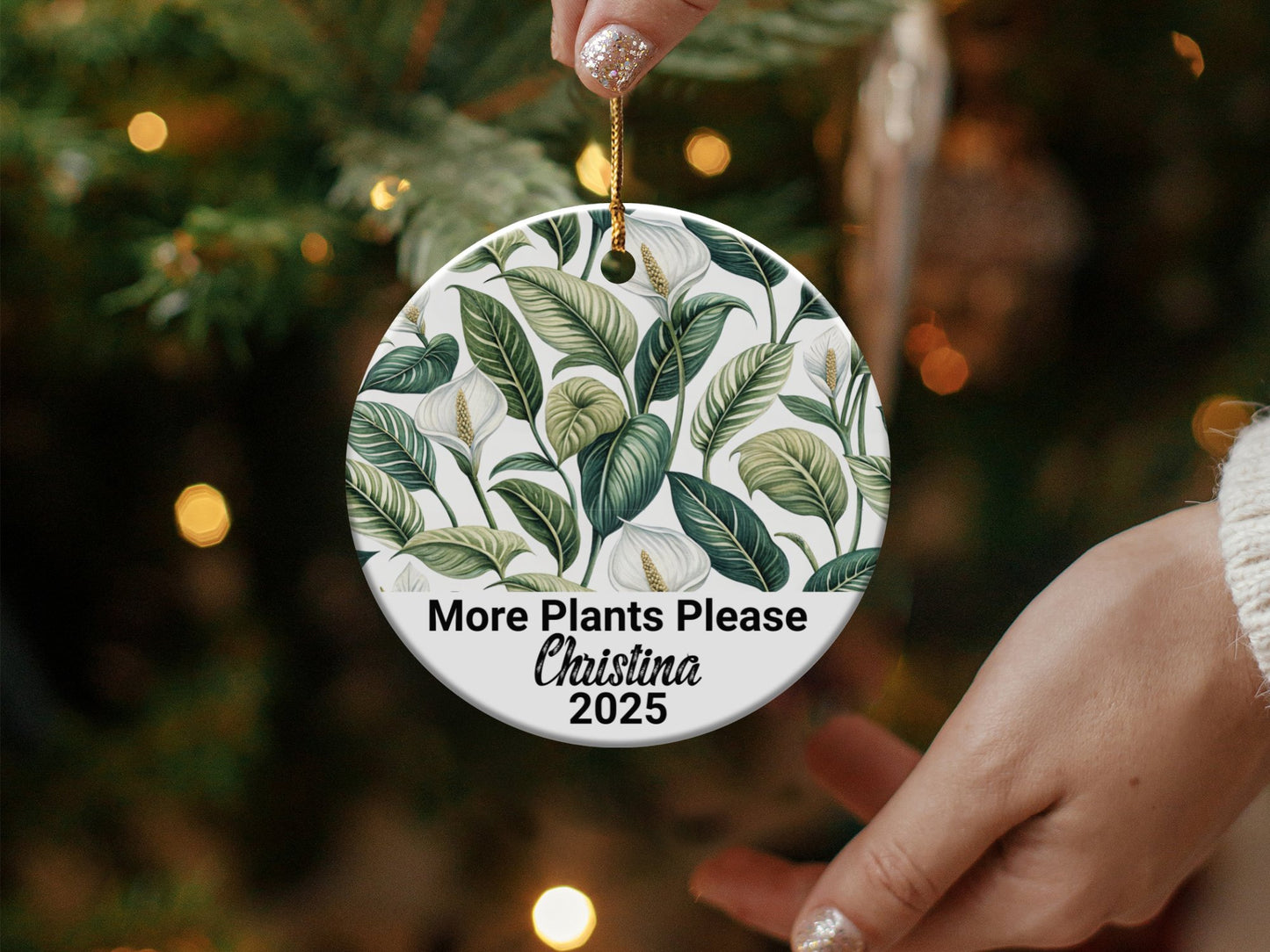 Personalized More Plants Please Christmas Ornament product