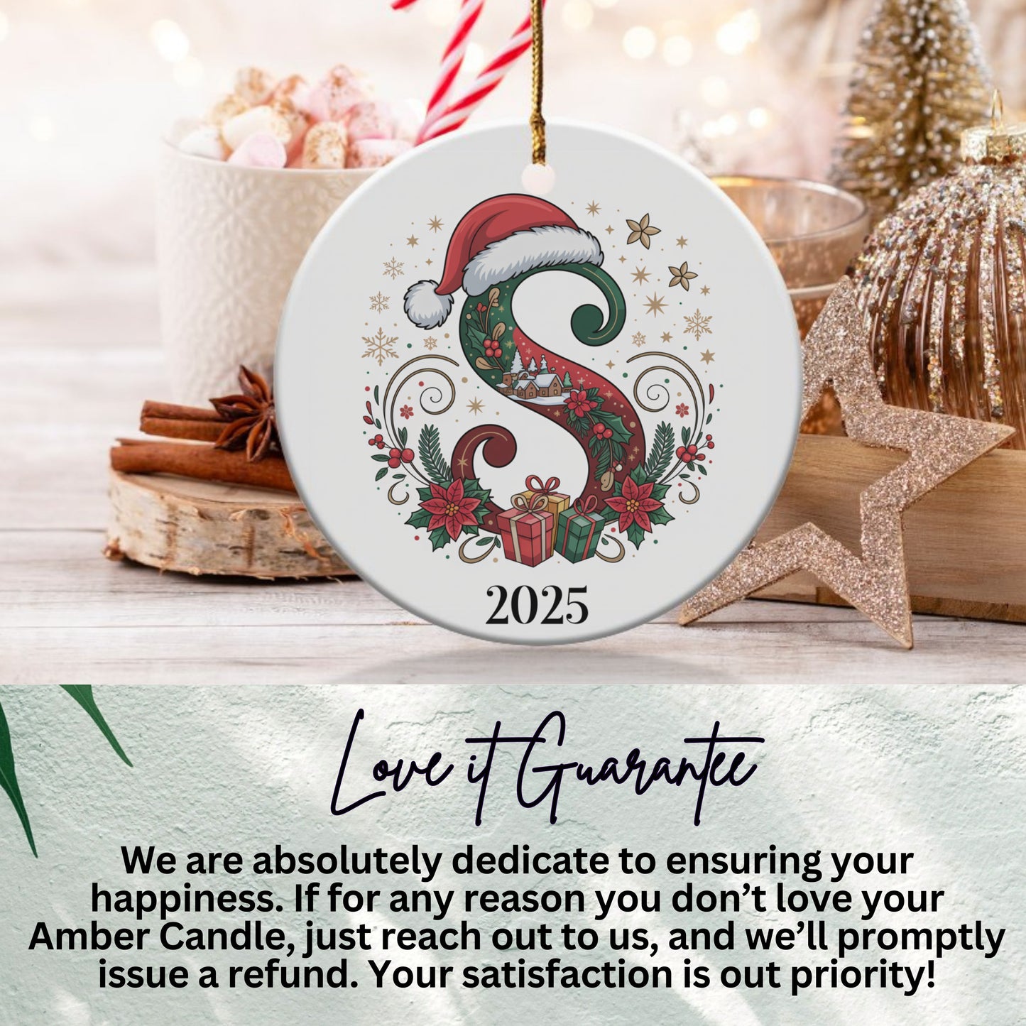 Personalized S Initial Christmas Ornament 2025 product