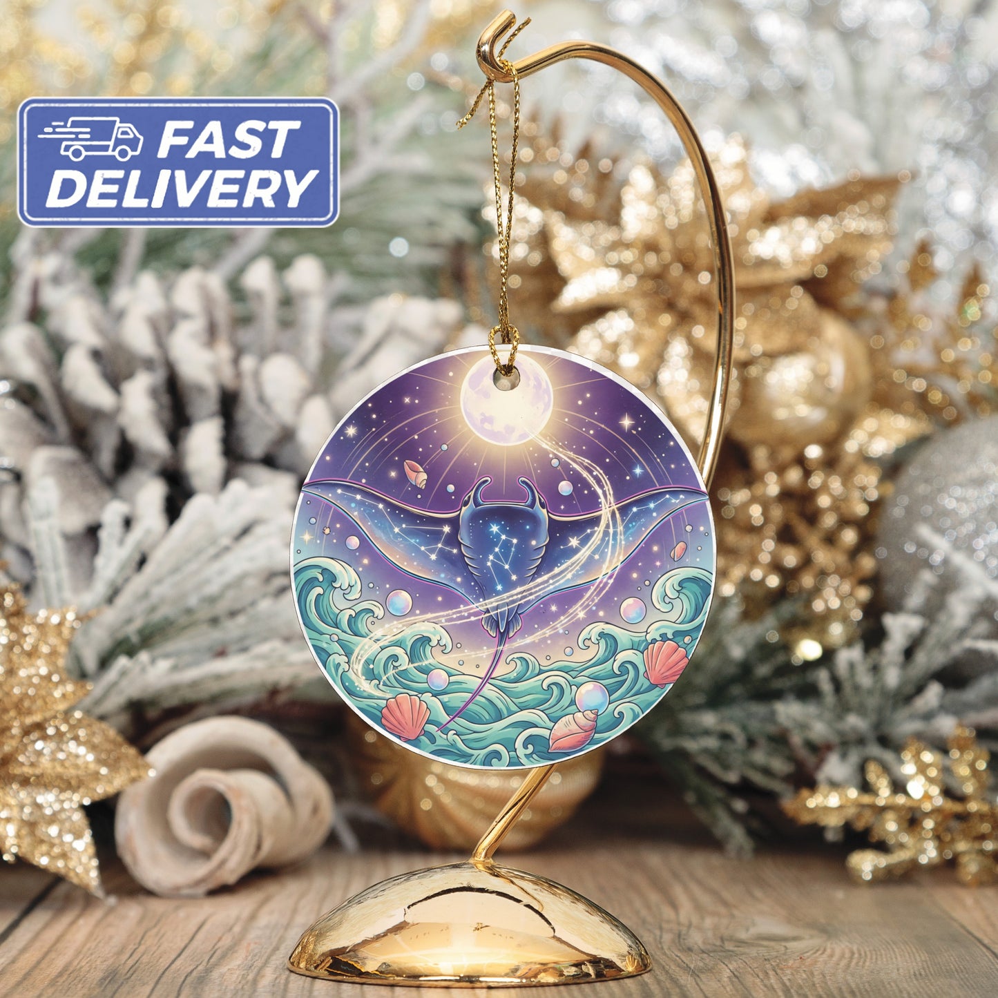 Enchanting Night Sky And Ocean Scene Hanging product type
