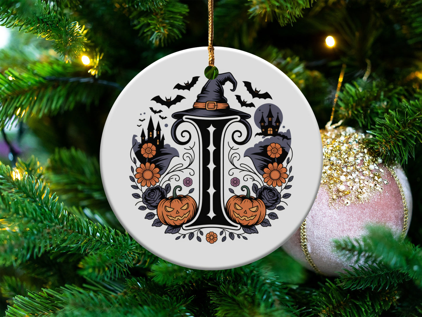 Halloween Themed Letter I Ornament Holiday product