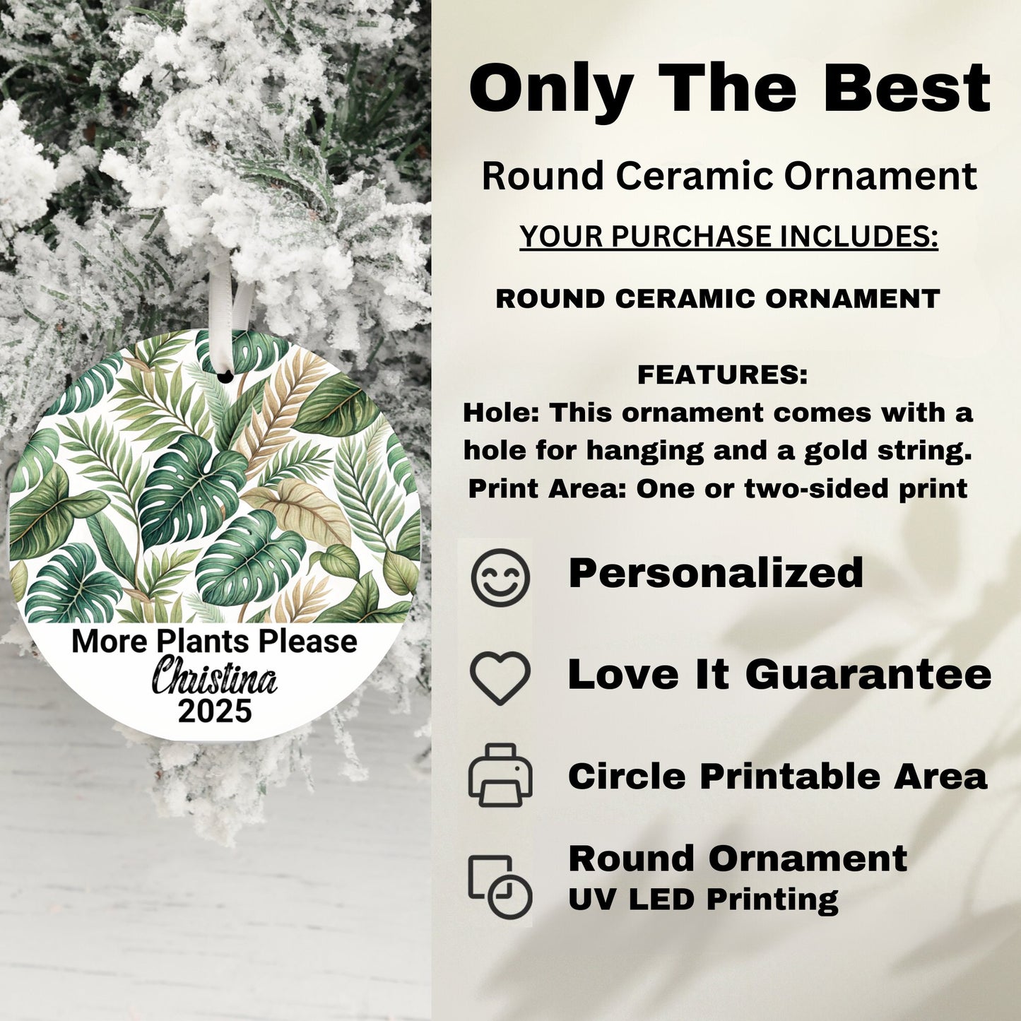 More Plants Please 2025 Round Ceramic Ornament product