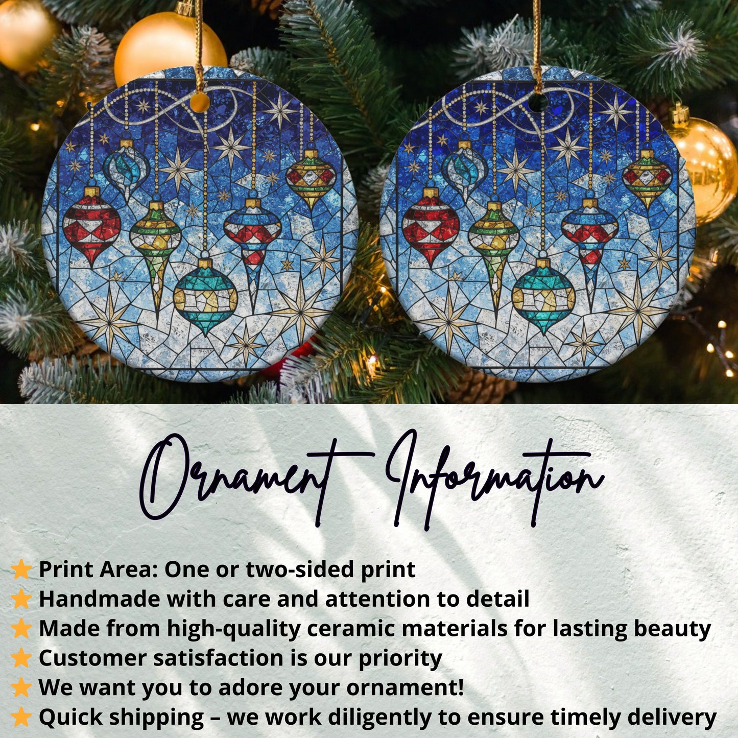 Vibrant Starry Night Christmas Ornaments product