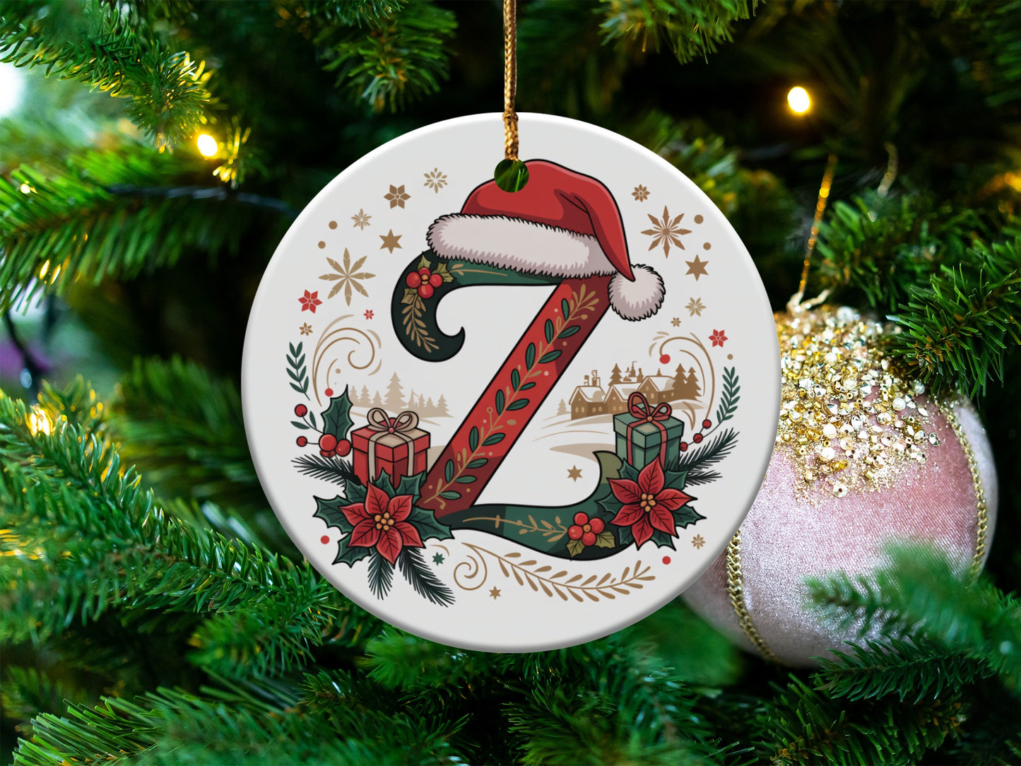 Festive Christmas Ornament with Letter Z Holiday product