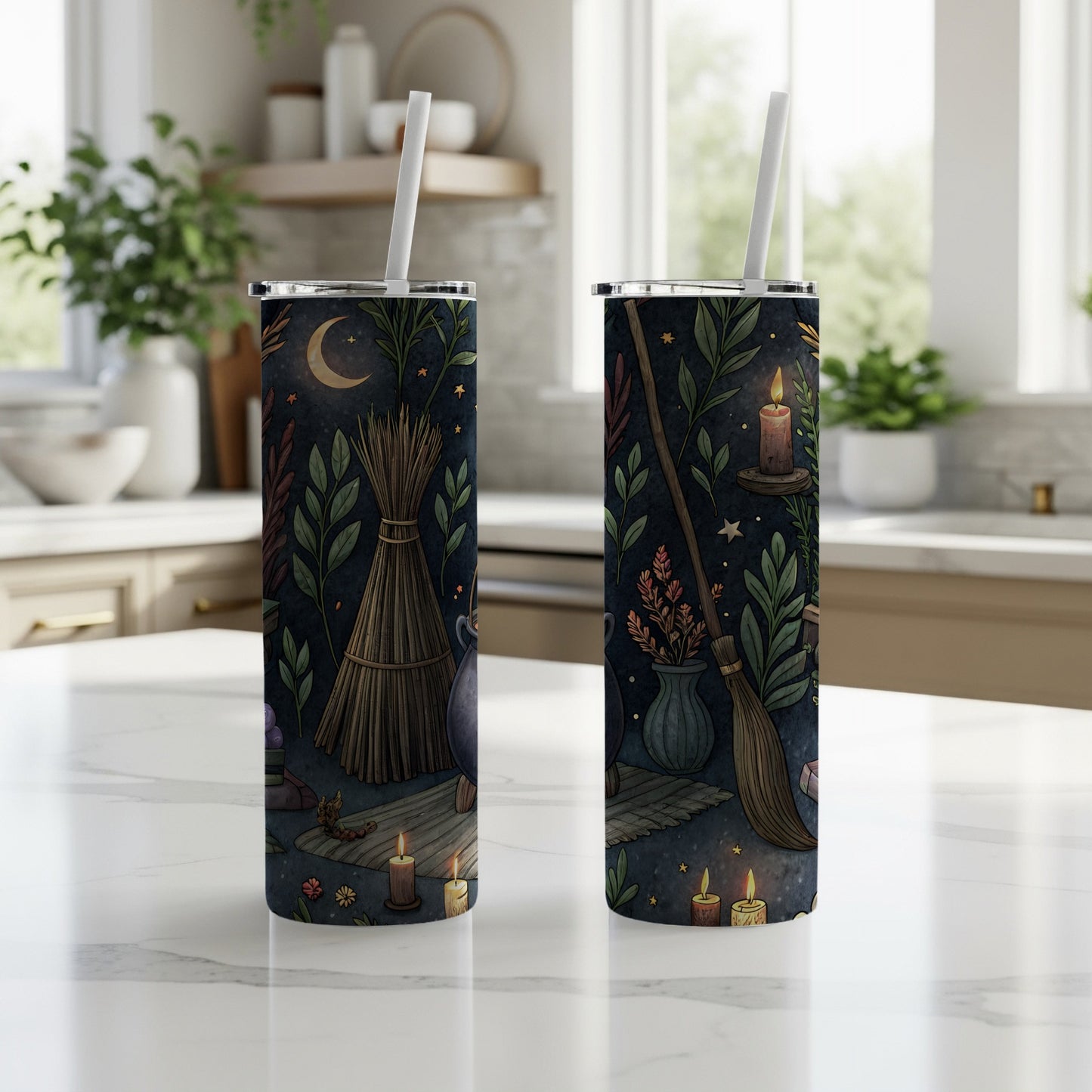 Enchanting Witchy Night Themed Insulated Tumbler
