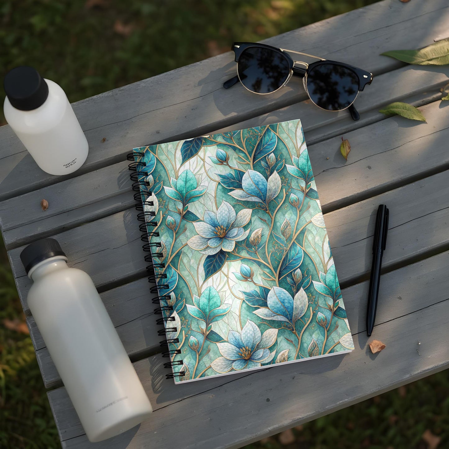 Elegant Floral Design Spiral Bound Journal Notebook
