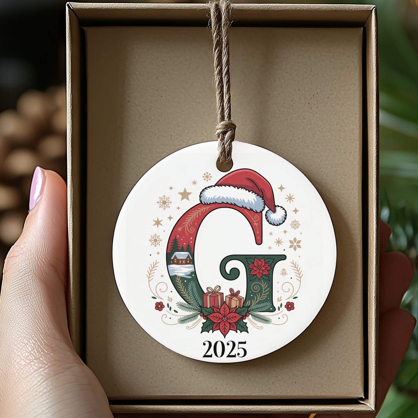 Personalized Initial G Santa Hat 2025 Holiday Decor product