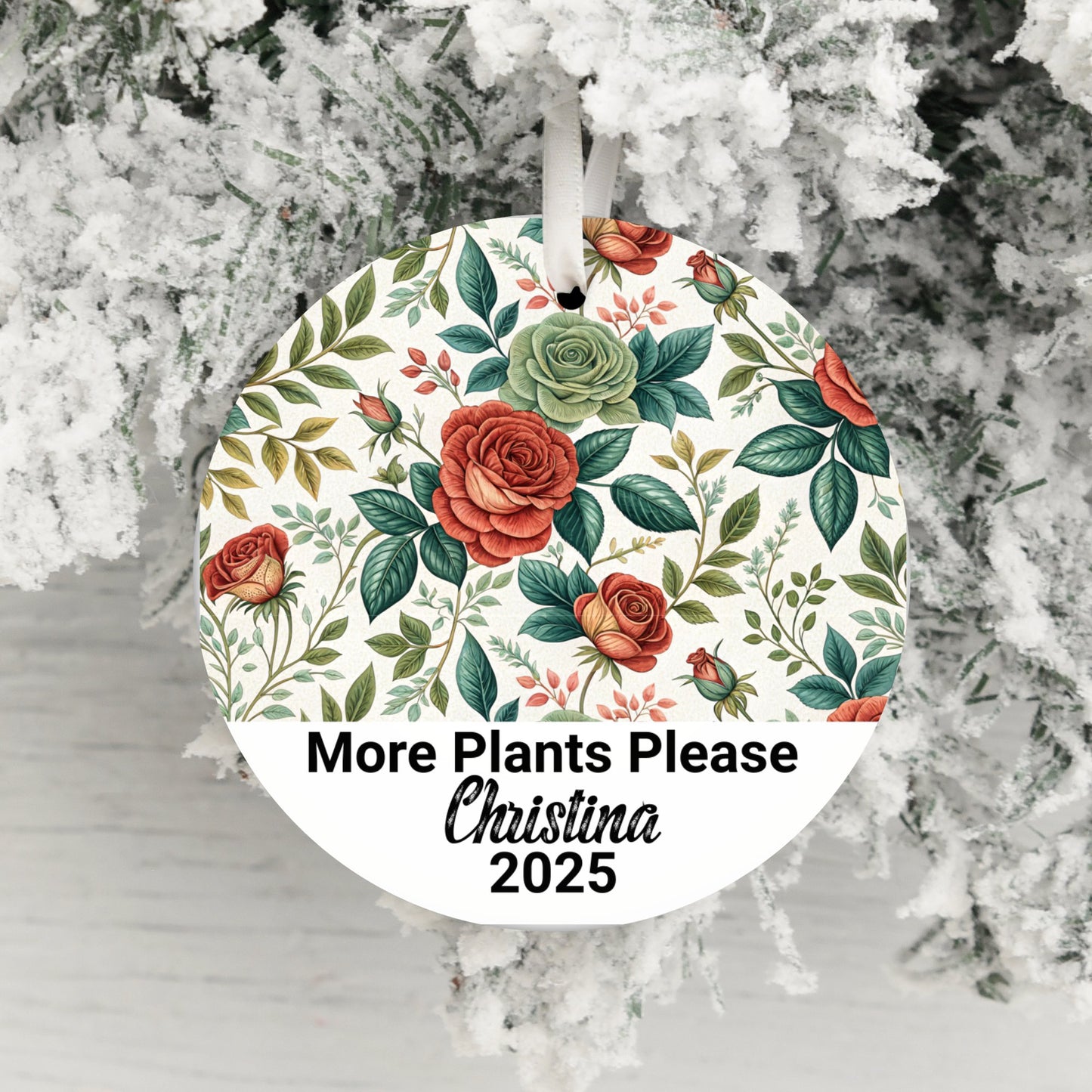 Personalized Floral More Plants Please Ornament product type
