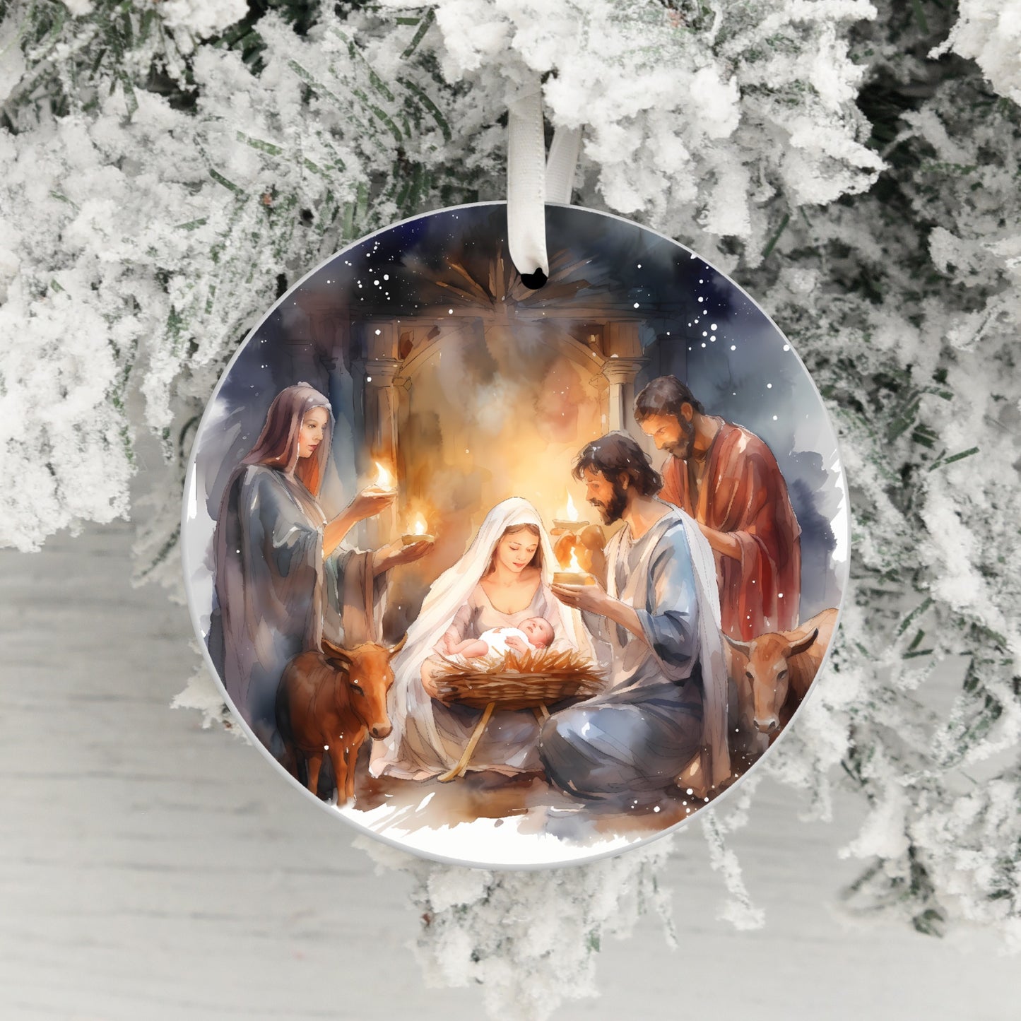 Nativity Scene Christmas Ornament Hanging Decor product